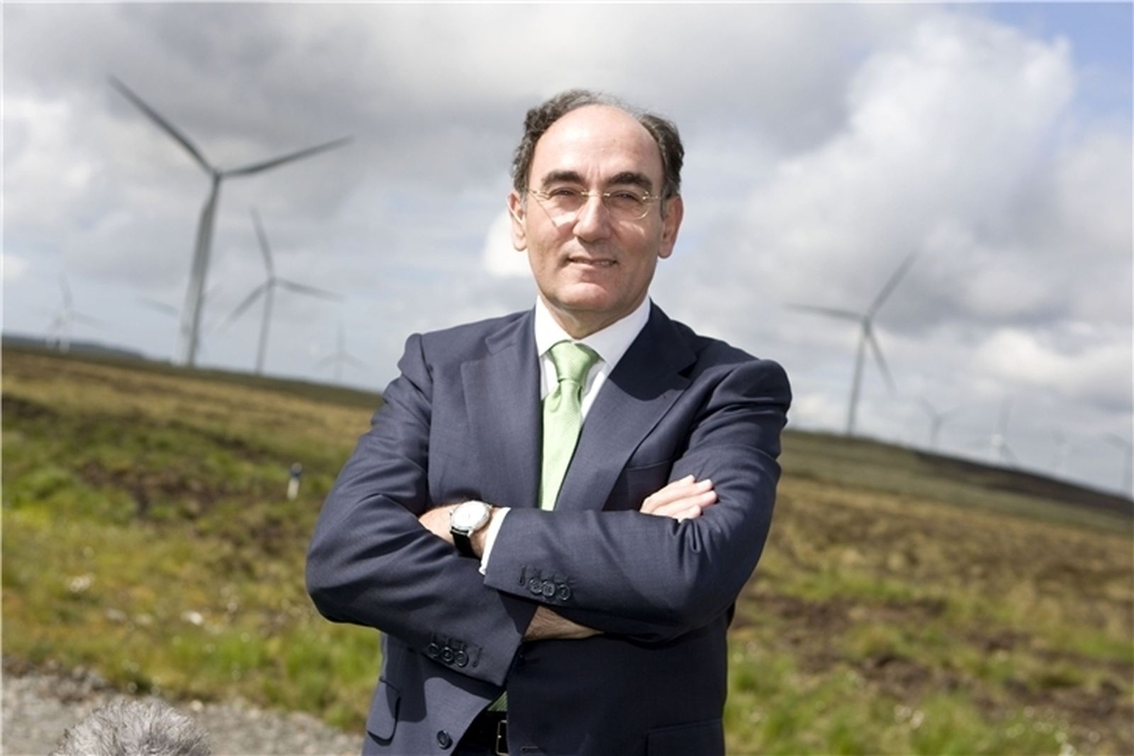 El presidente de Iberdrola, Ignacio Galán, en un complejo eólico de la compañía fuera de España.