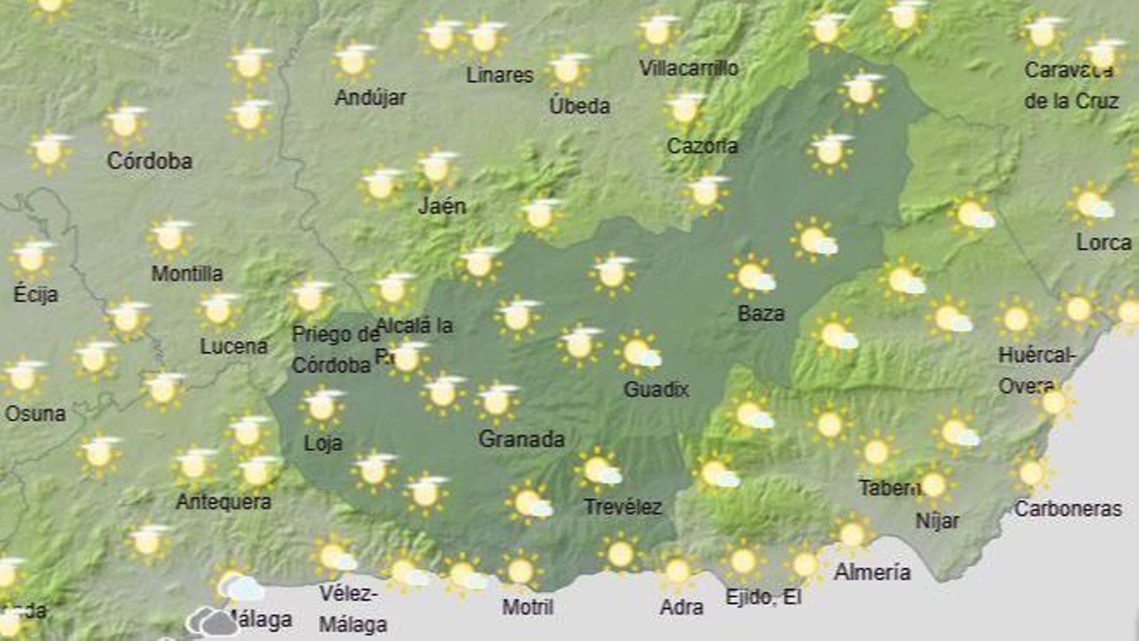 El Tiempo en Granada el 5 de septiembre de 2025