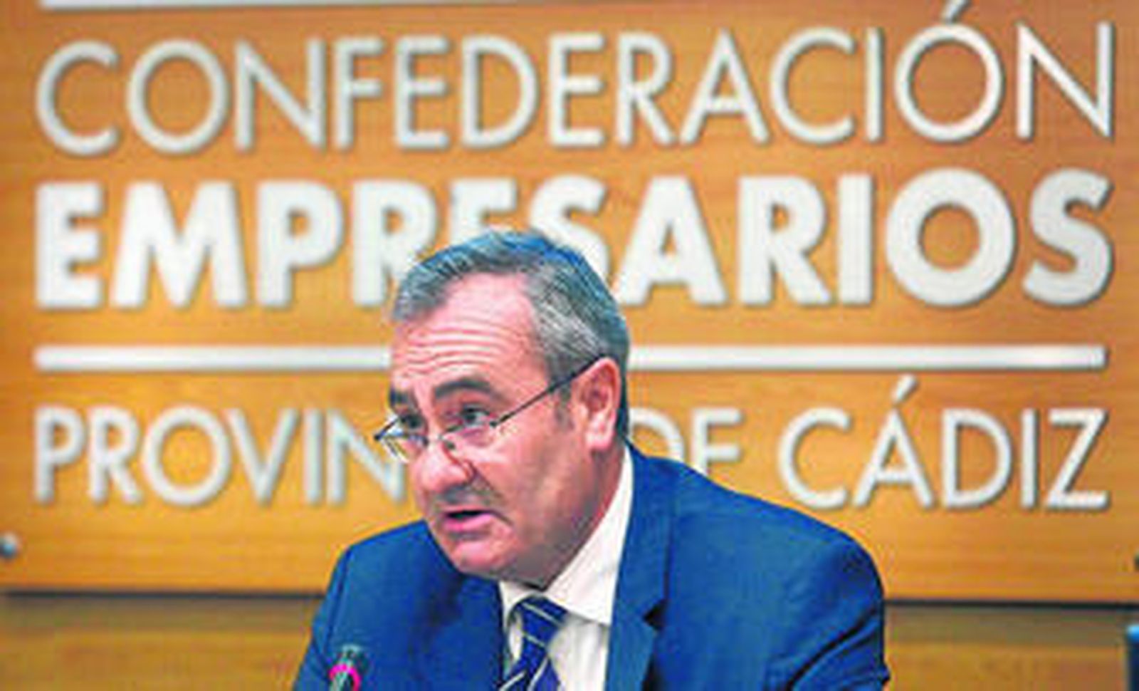 El presidente de Puertos del Estado, ayer en Cádiz, durante las jornadas organizadas por la Confederación de Empresarios.