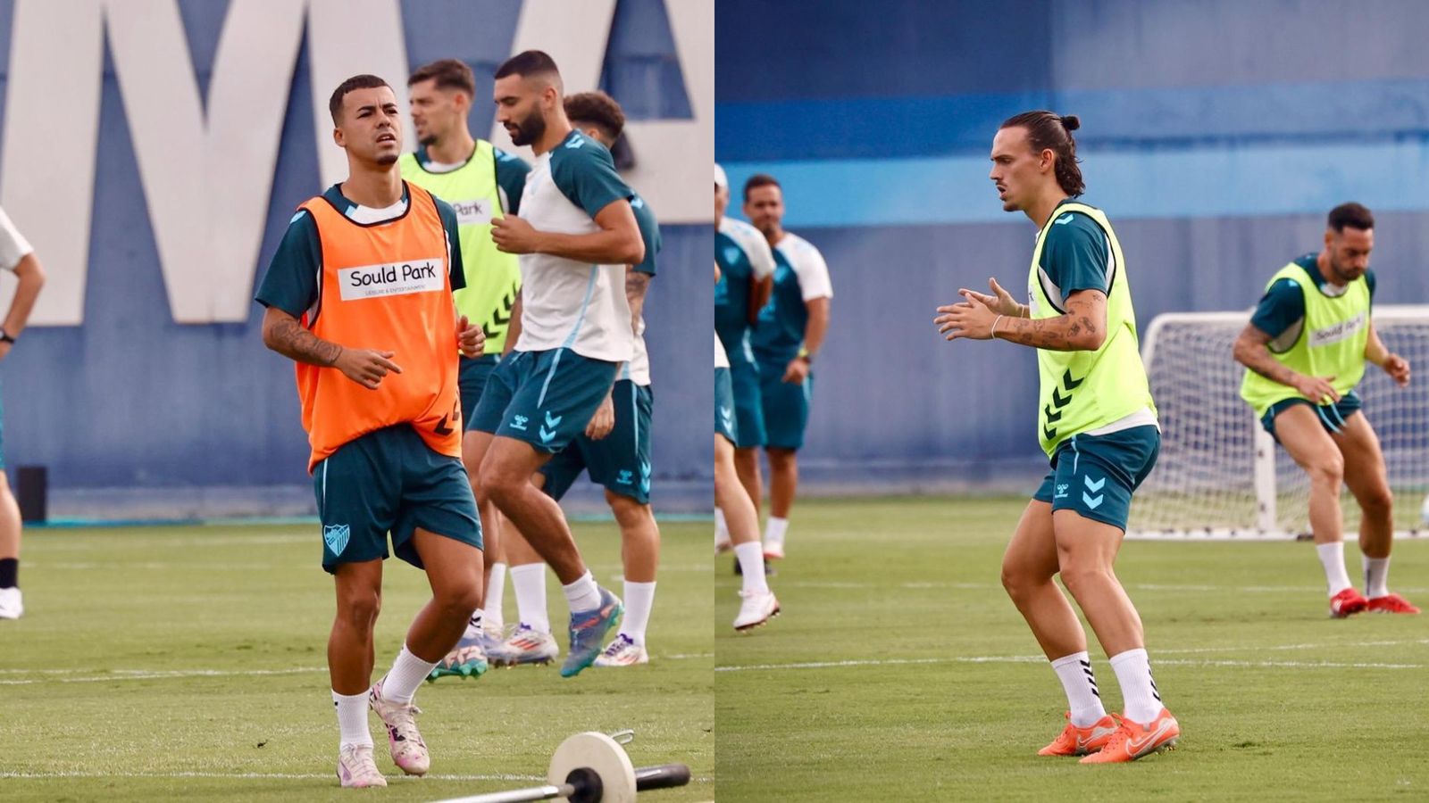 Rafita y Ángel Recio, en un entrenamiento esta semana con el primer equipo