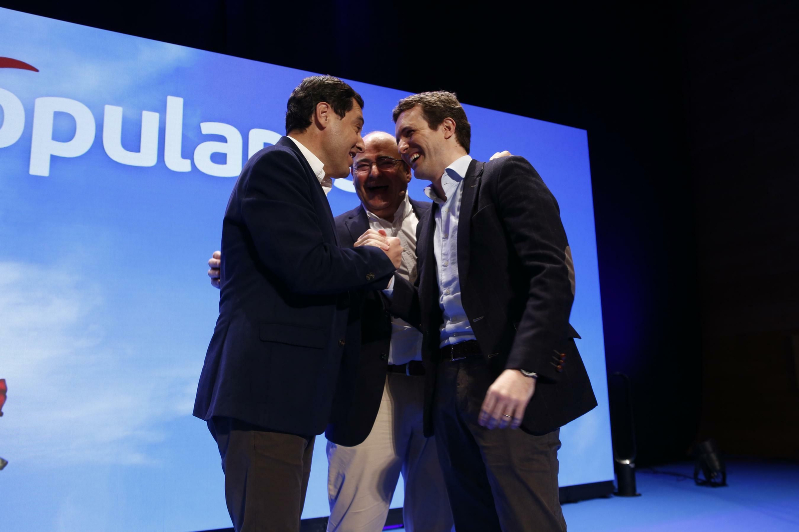 Juanma Moreno, Sebastián Pérez y Pablo Casado