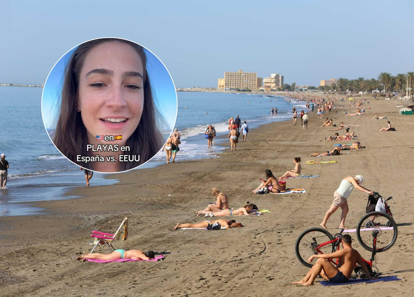 Una au pair estadounidense destaca lo común que es el toples en las playas de Málaga.