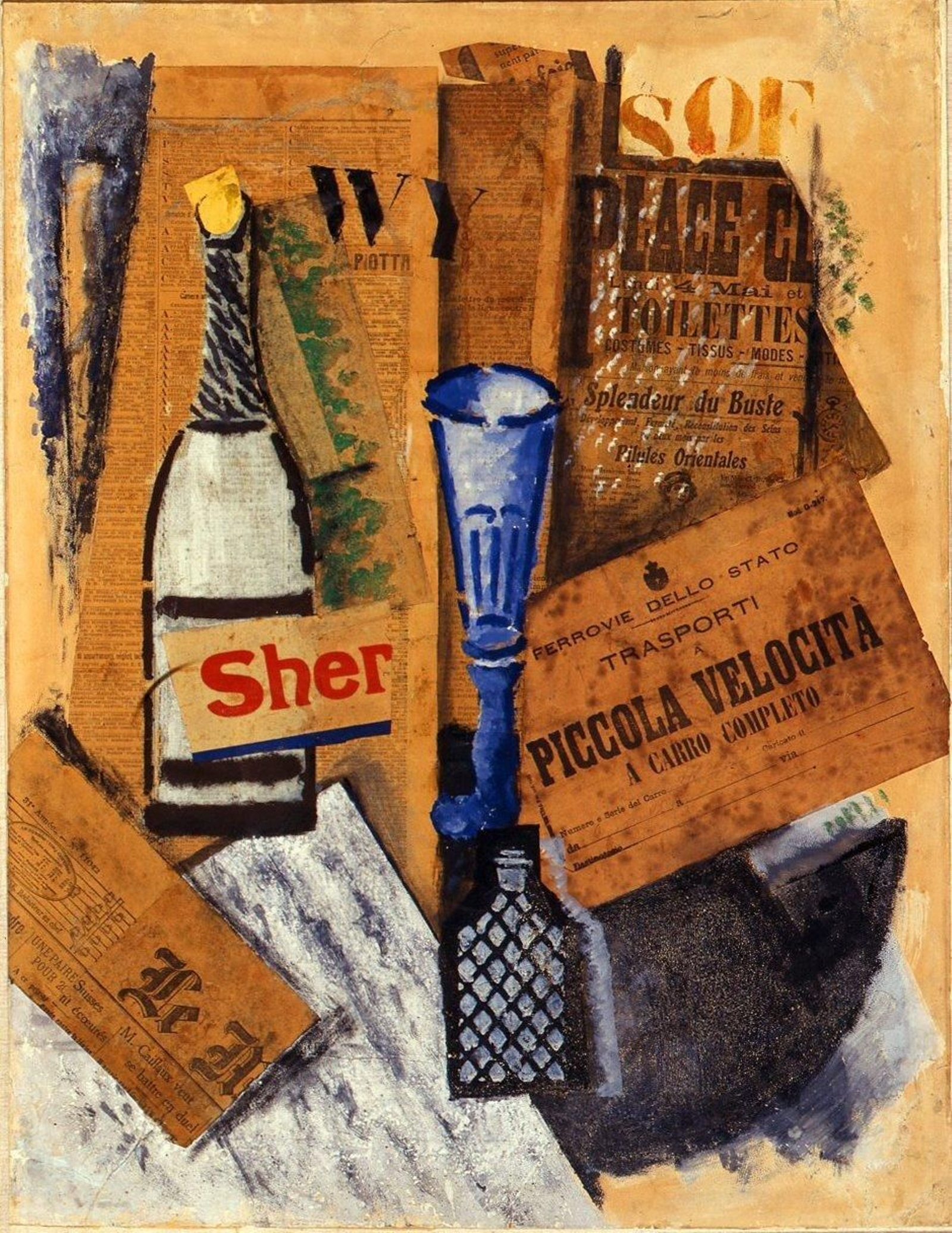 ‘Natura morta’ o ‘Piccola velocitá’, de Ardengo Soffici, 1914.