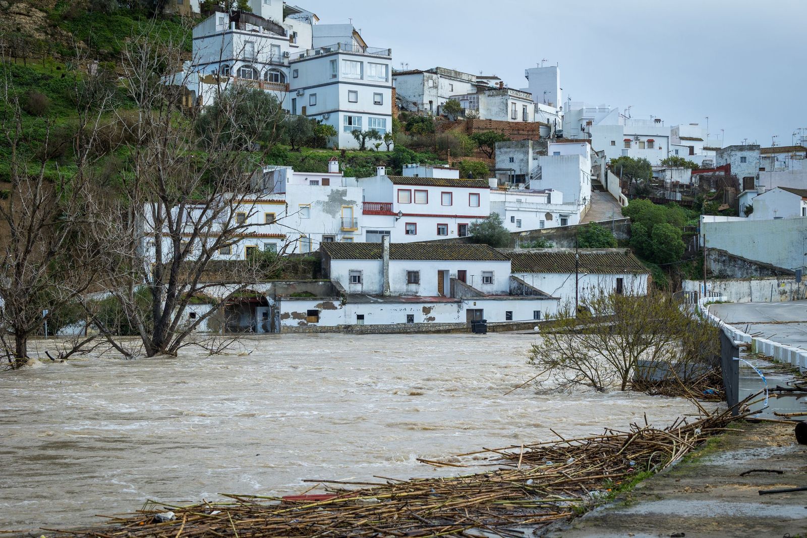 Las imágenes de las inundaciones en Arcos: la espectacular crecida del río Guadalete por la apertura de las presas