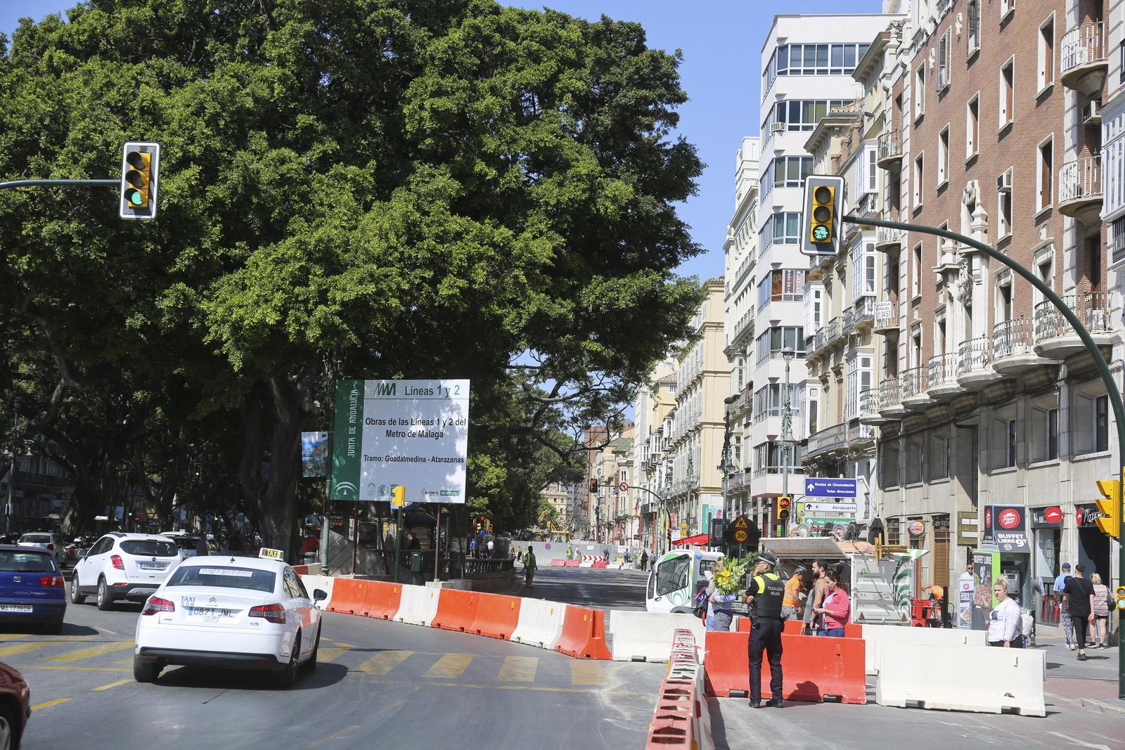 Zona en obras en la Alameda.