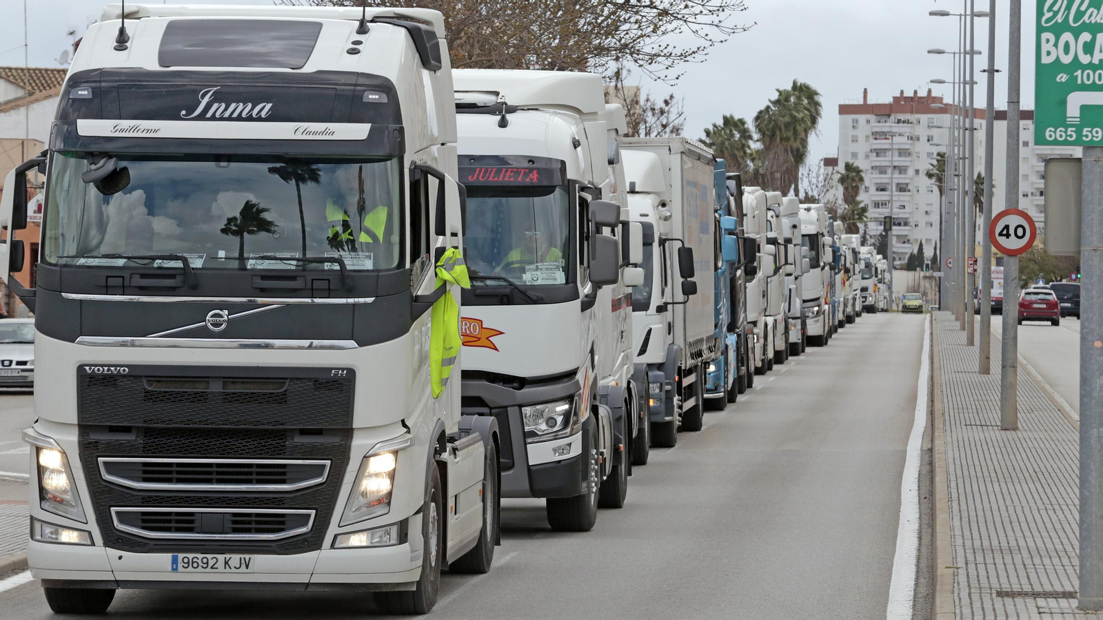 Caravana de transportistas por Jerez