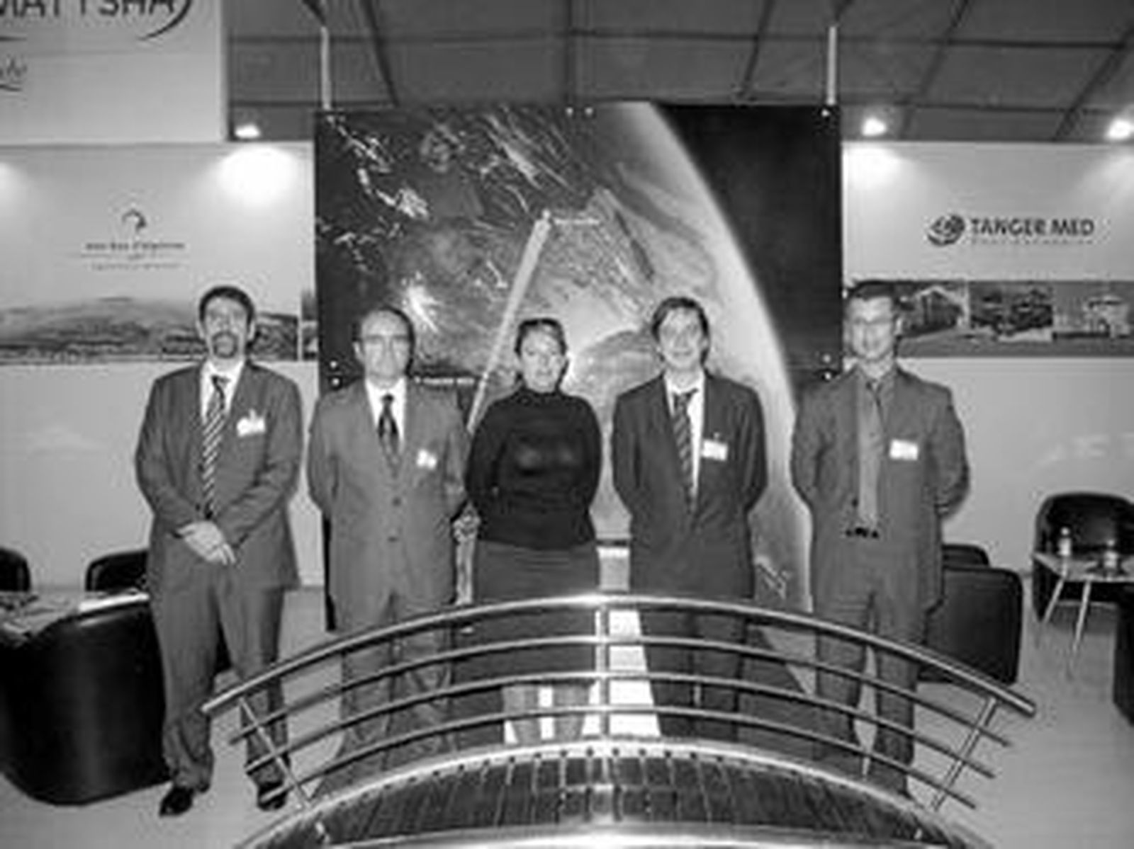 Francisco Fernández, Gerardo Landaluce, Carla del Castillo, José Pintor y Annouar Alasri, ayer en Agadir.