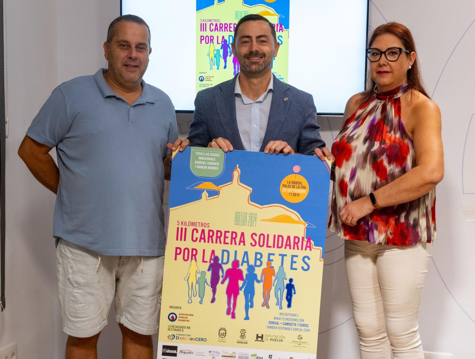 Presentación de la III Carrera Solidaria por la Diabetes Huelva 2024 en la Diputación de Huelva.