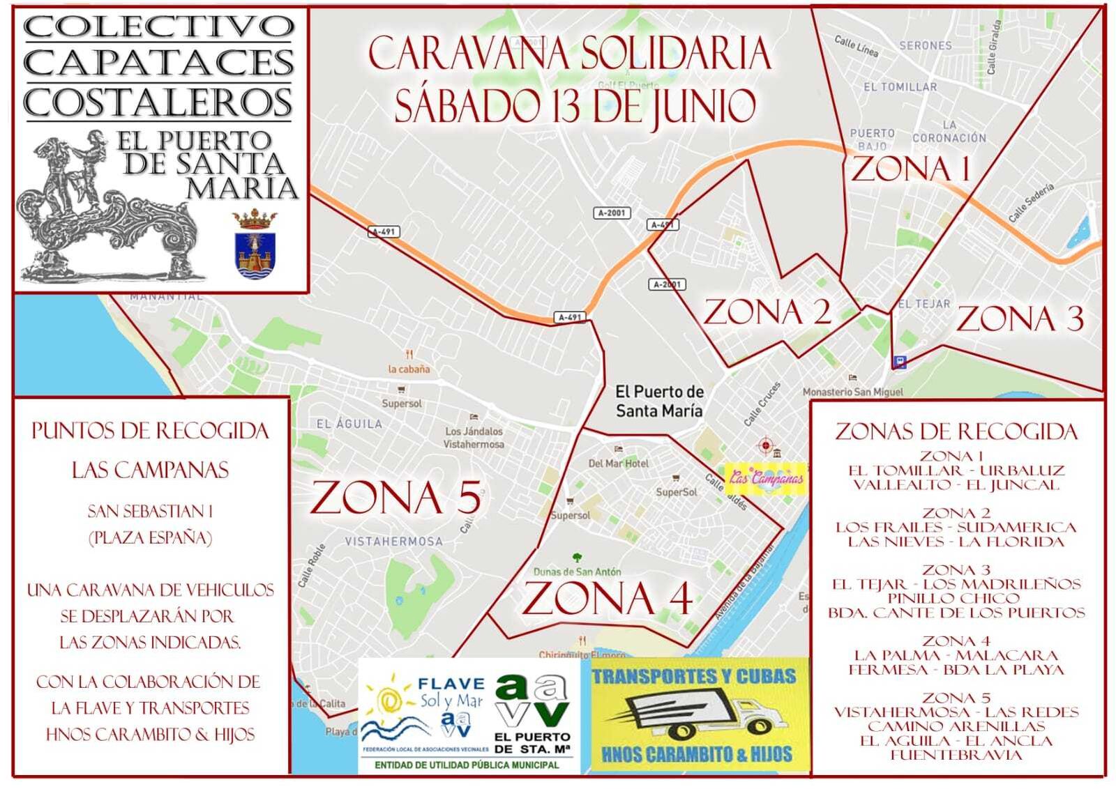 Todo listo para la Caravana Solidaria de recogida de alimentos, este sábado.