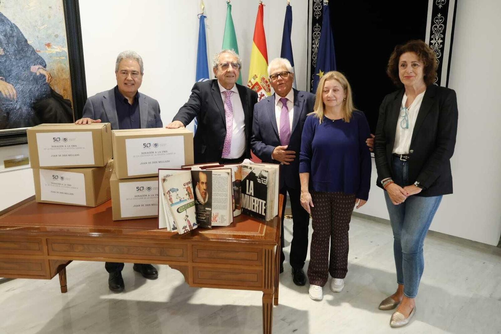 Donación de la colección de la revista 'Cambio 16' del periodista Juan de Dios Mellado a la UMA. Donación de la colección de la revista 'Cambio 16' del periodista Juan de Dios Mellado a la UMA.