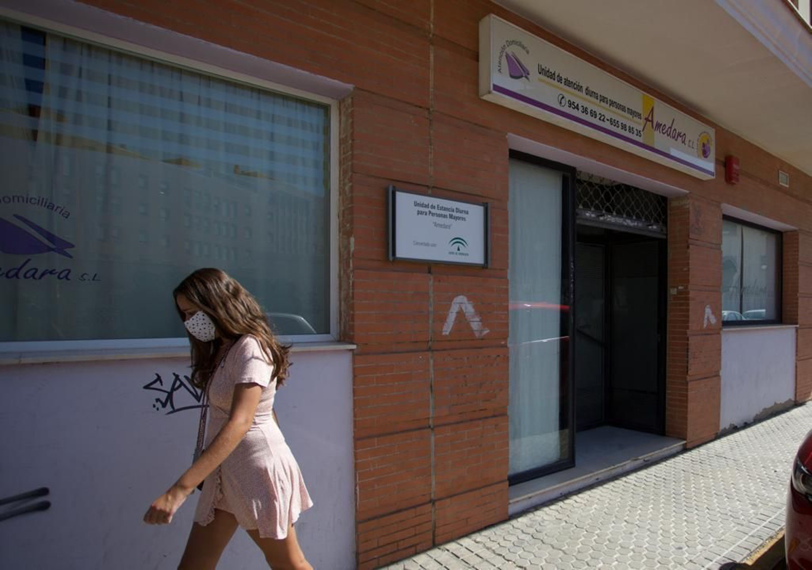 El centro de día Amedara, que ha suspendido el servicio por la incidencia del virus en la capital.