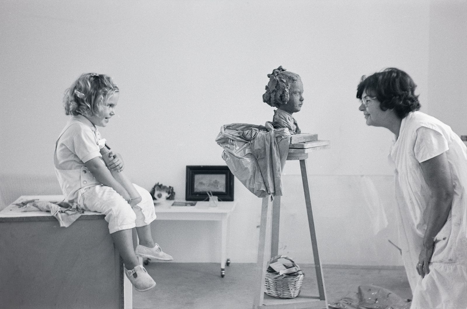 Carmen Laffón con su sobrina Carmen (2000).