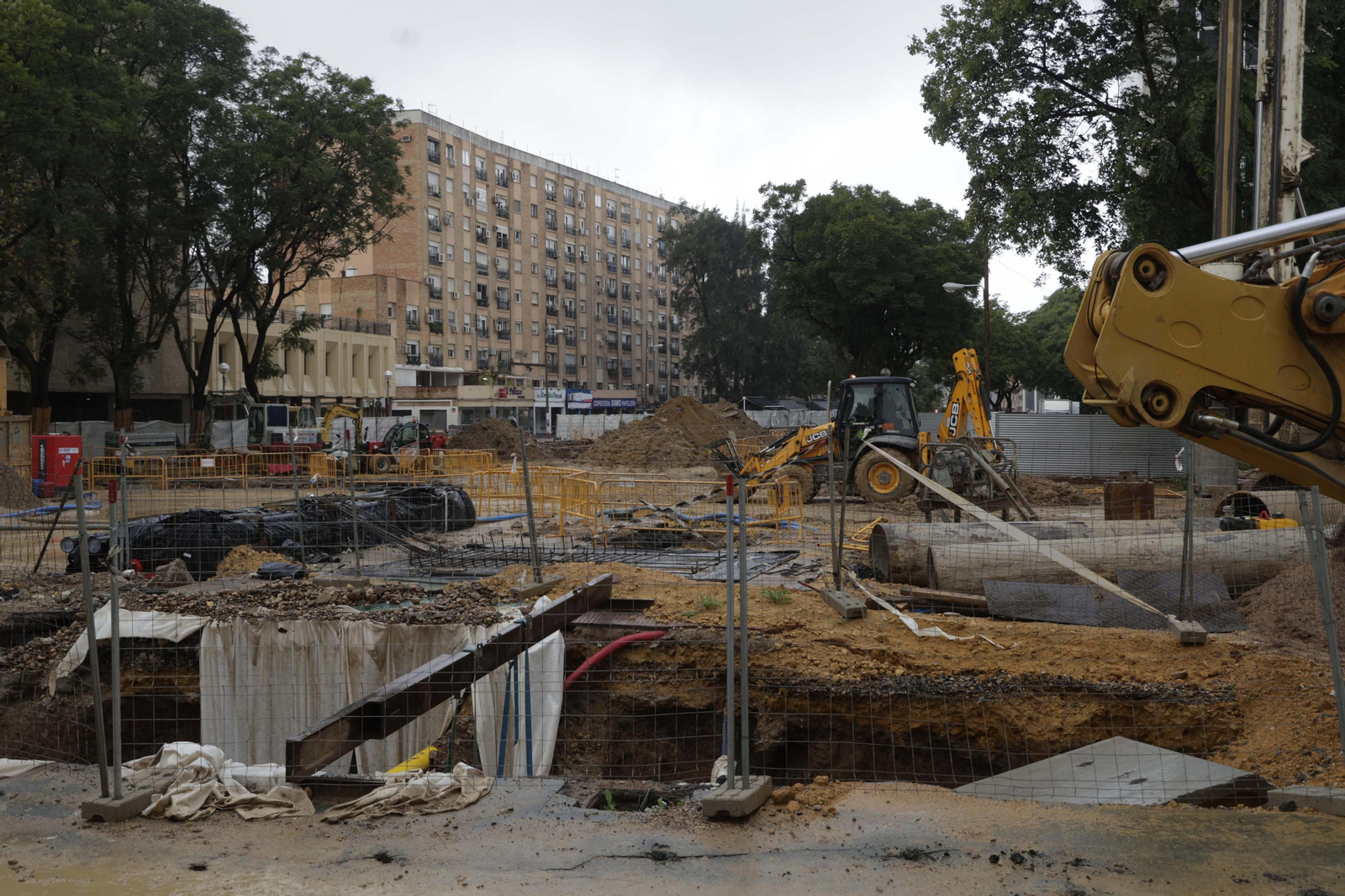 Obras de la ampliación del tranvía.