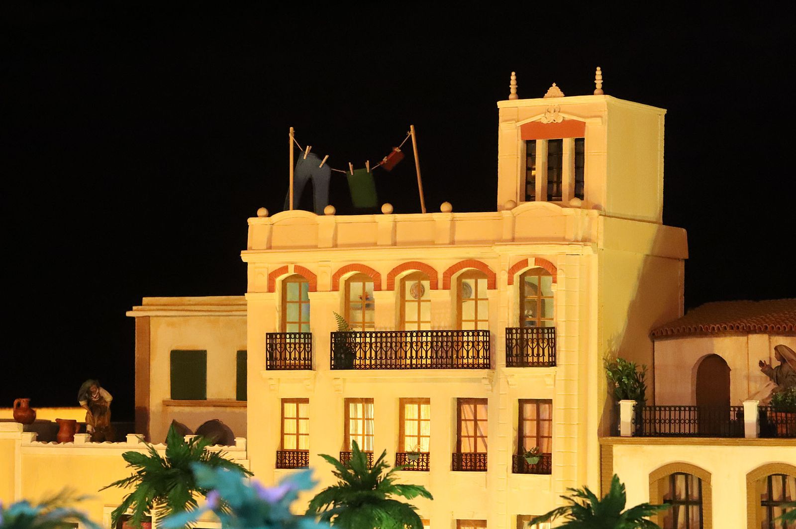 Belén del Ayuntamiento de Huelva basado en la antigua Plaza de las Monjas