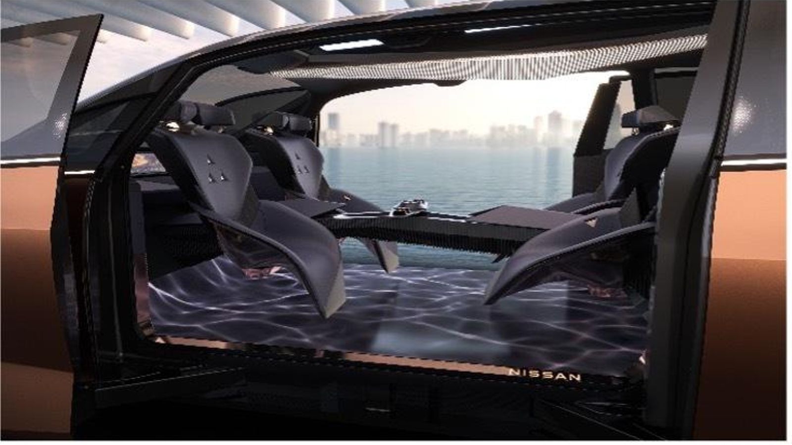 En el Hyper Tourer una pantalla hace la función de suelo y permite reproducir imágenes. Los asientos delanteros pueden girarse para enfrentarse a los traseros.