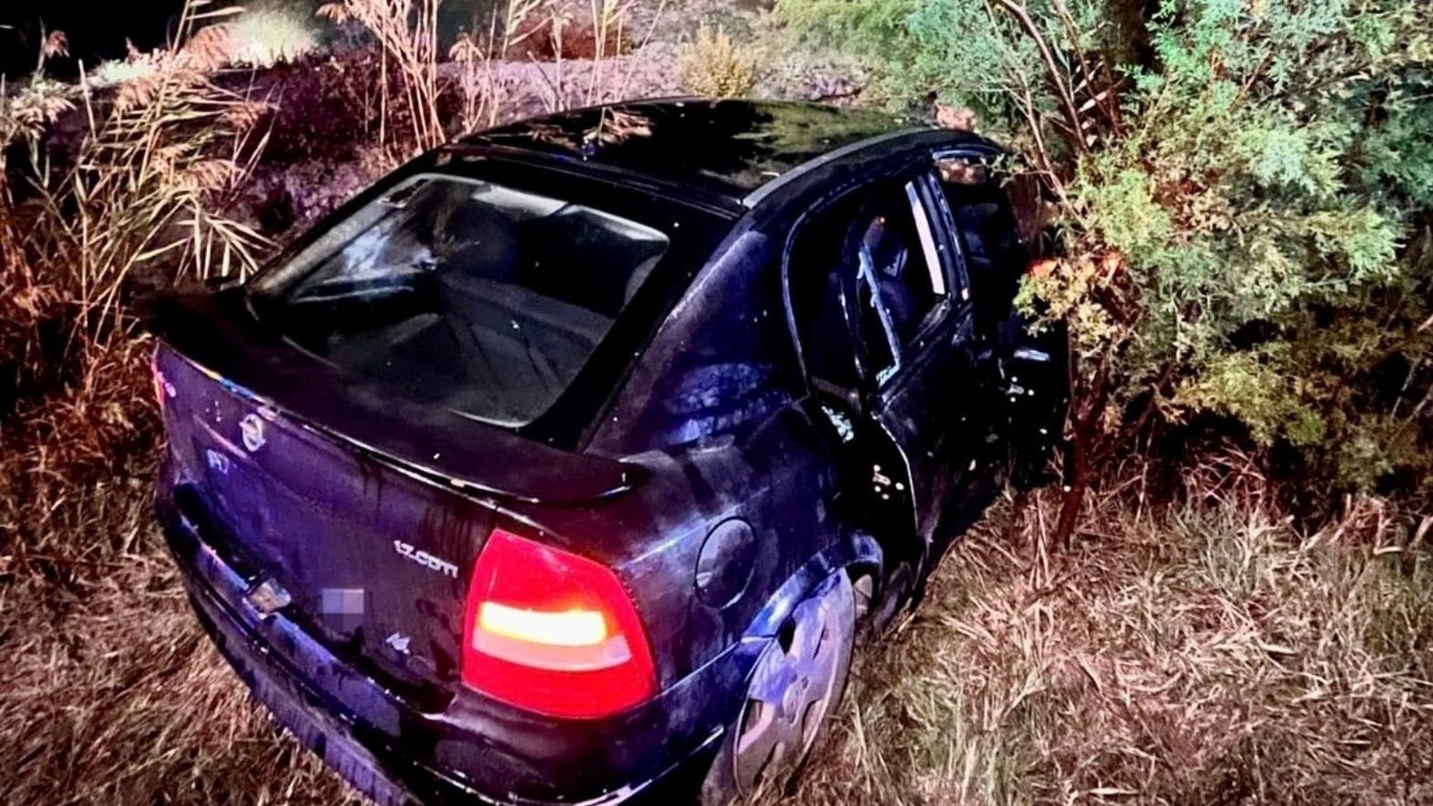 Imagen del otro vehículo implicado en el accidente de tráfico en la carretera CA-3102, conocida como Macharnudo.