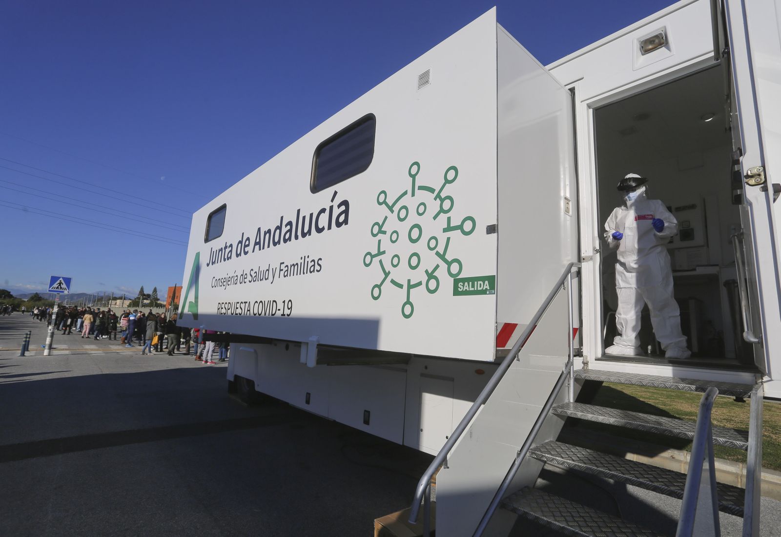 Una de las unidades móviles de la Junta para hacer cribados.
