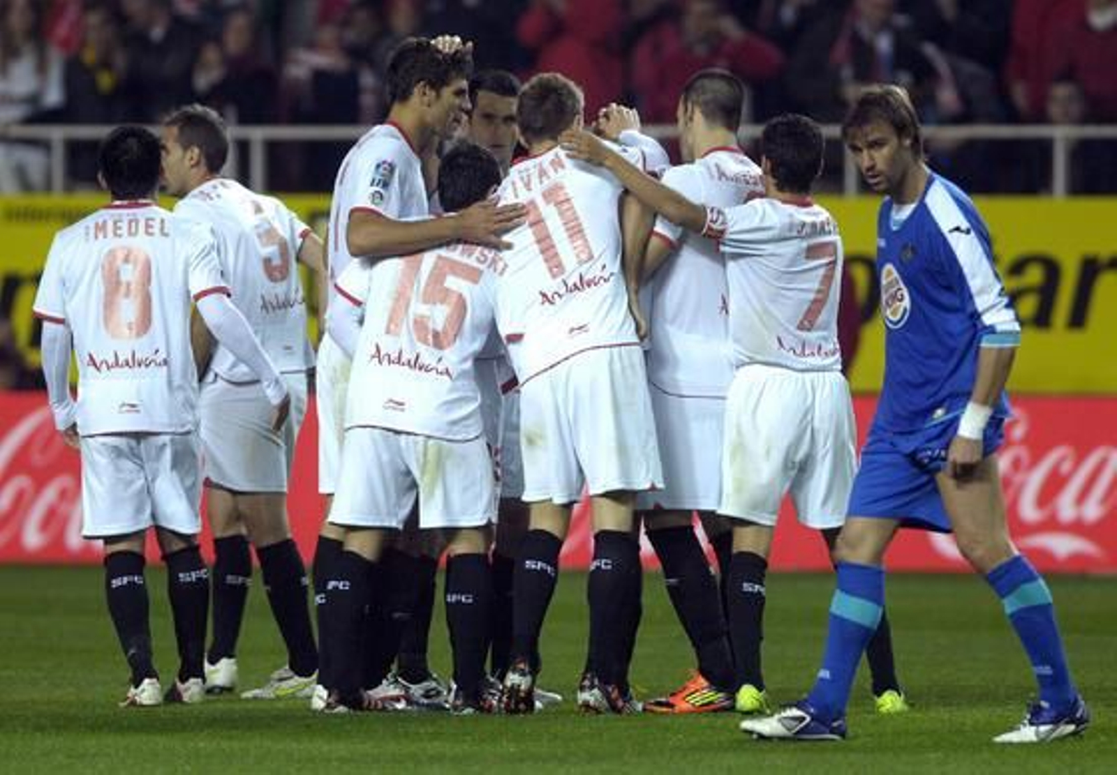 El Sevilla gana con autoridad al Getafe en el Sánchez Pizjuán. / Manuel Gómez