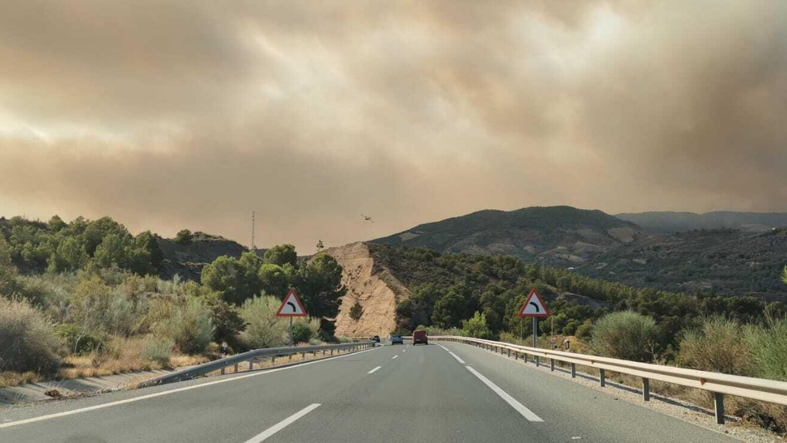 El incendio desde la A-44