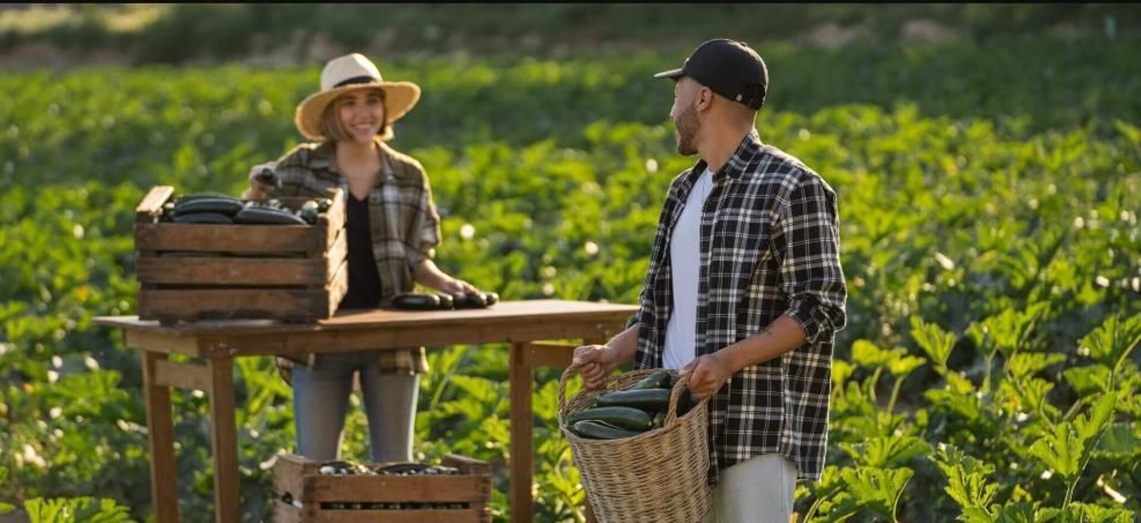 Agricultores recogiendo la cosecha.