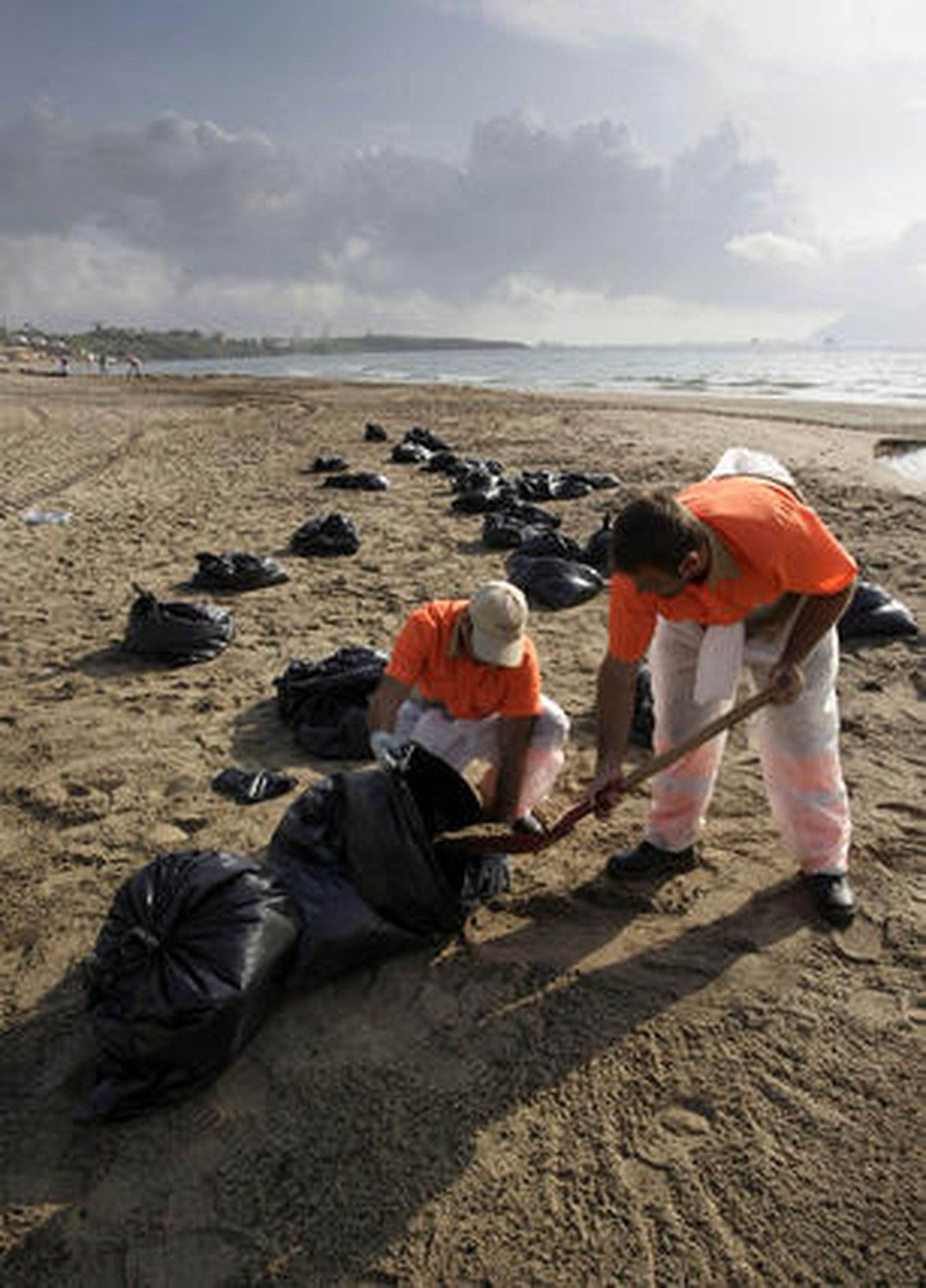 Desplegado el dispostivo de limpieza en la playa de Getares.

Foto: Erasmo Fenoy