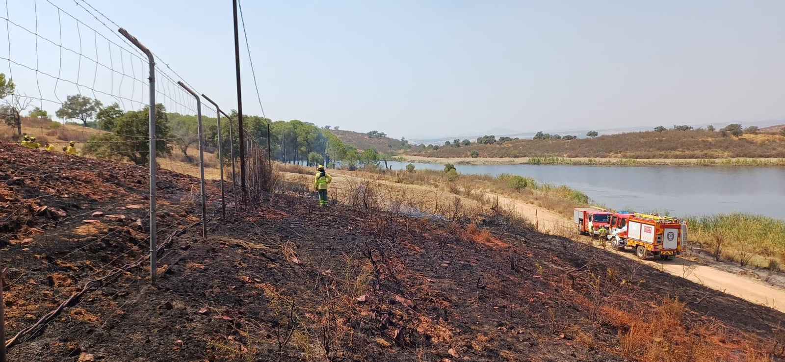 Zona quemada por el fuego.