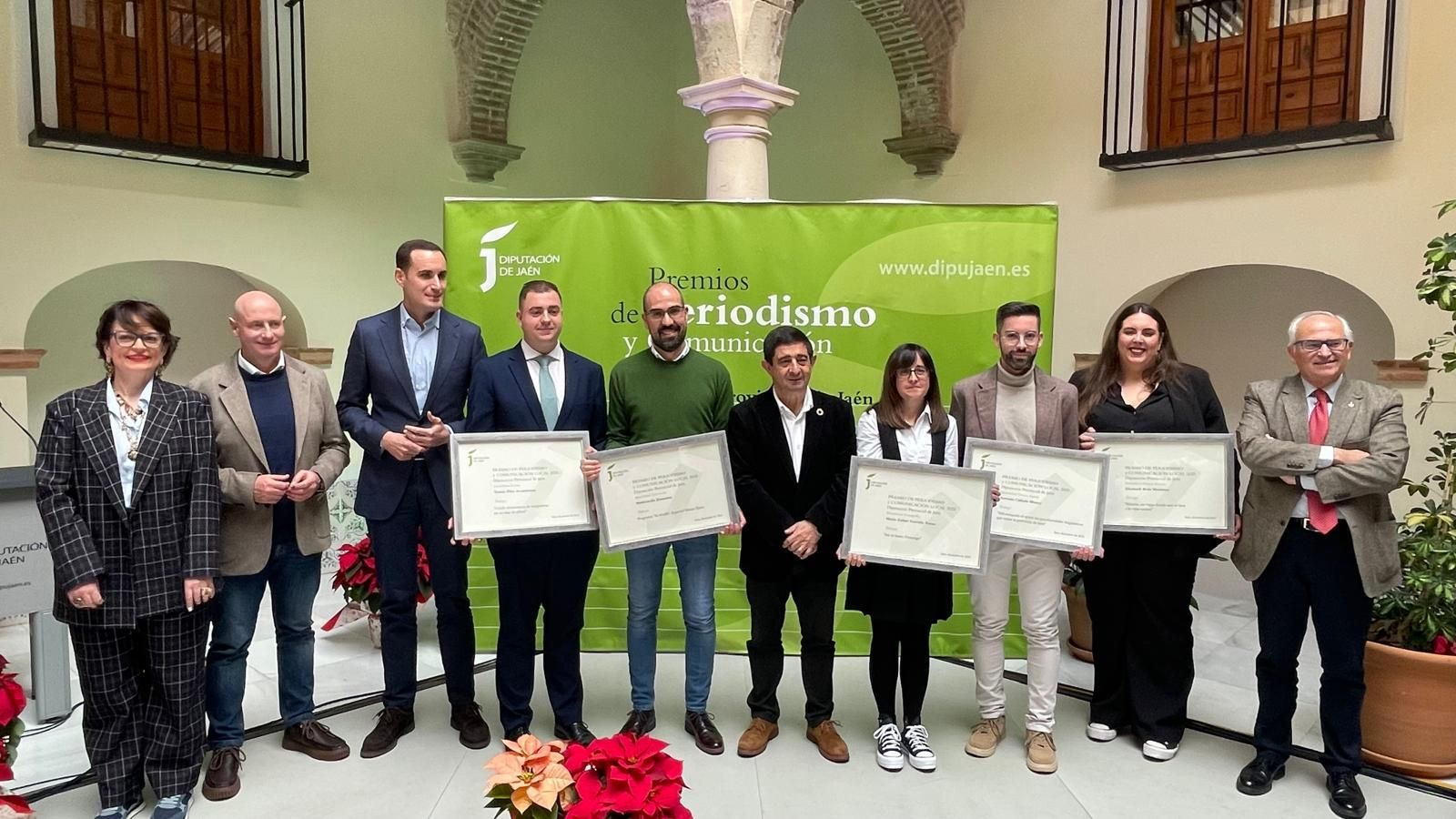 Galardonados con los Premios de Periodismo de la Diputación Provincial de Jaén.