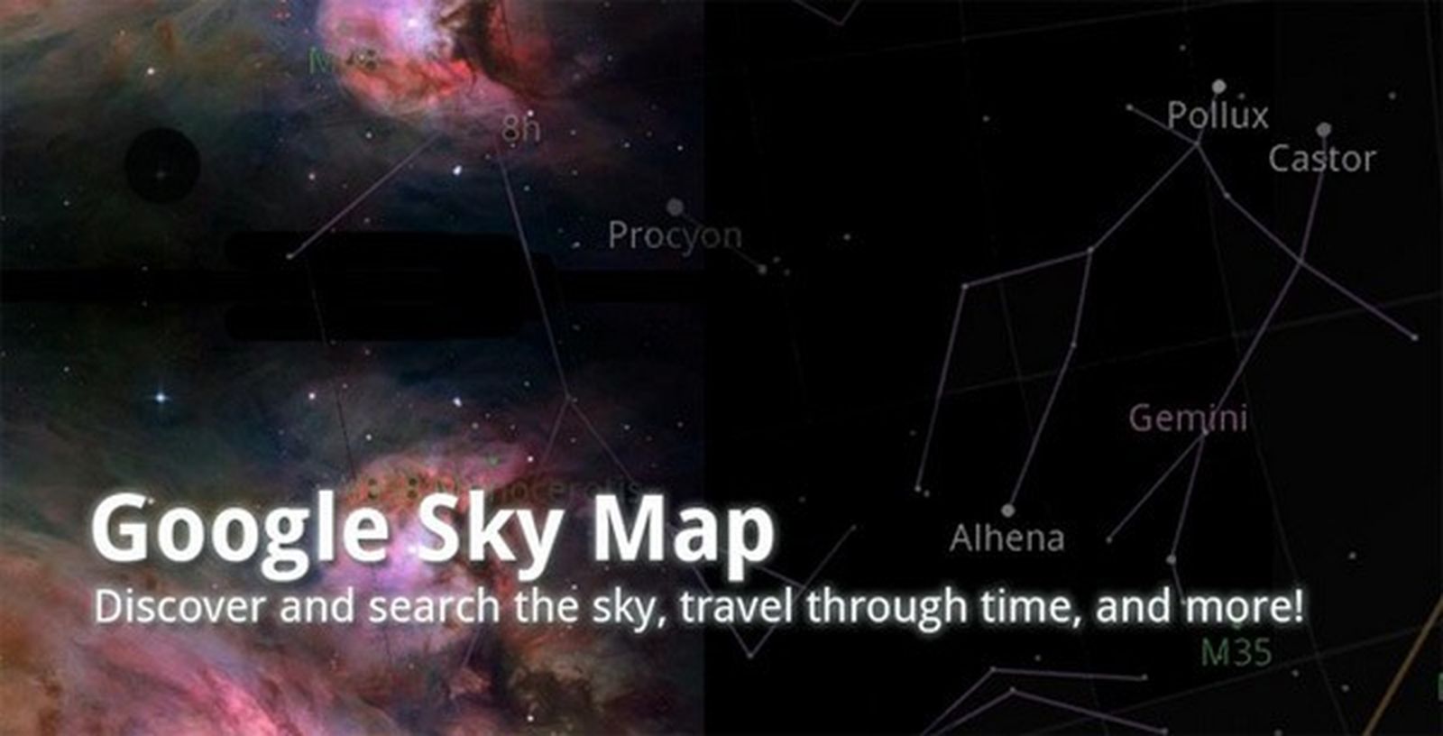 La interfaz de Google Sky.