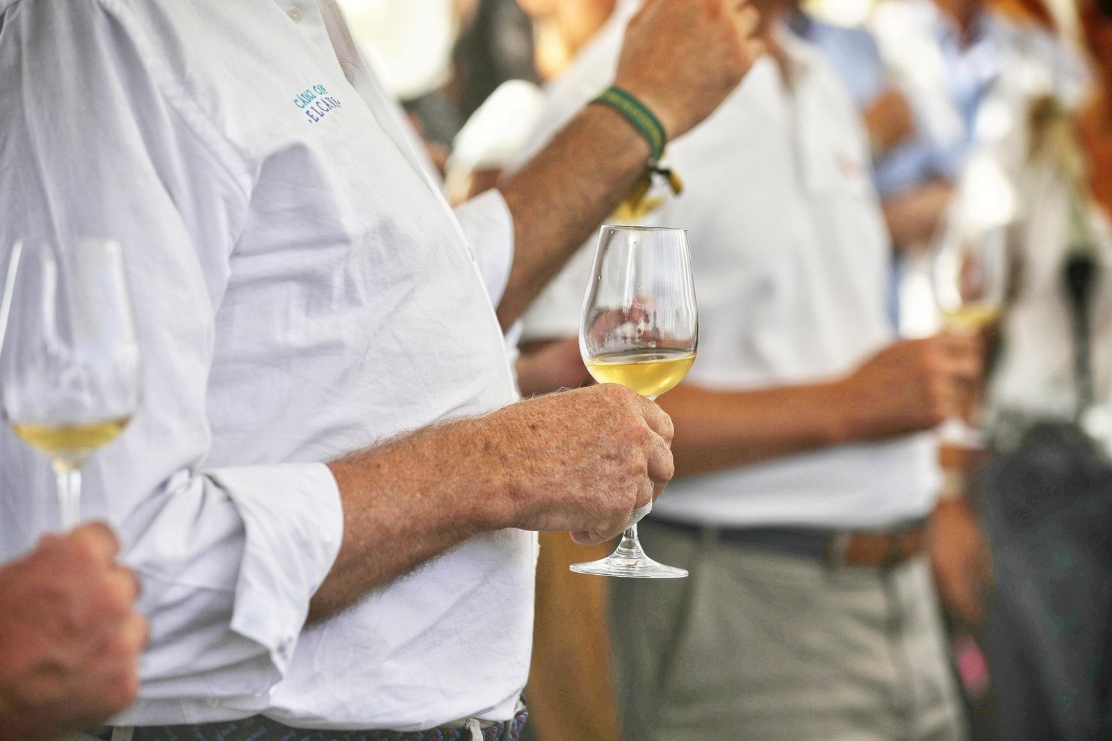 Imágenes de la llegada del Tío Pepe Estrella de los Mares de González Byass a bordo del 'Elcano'.