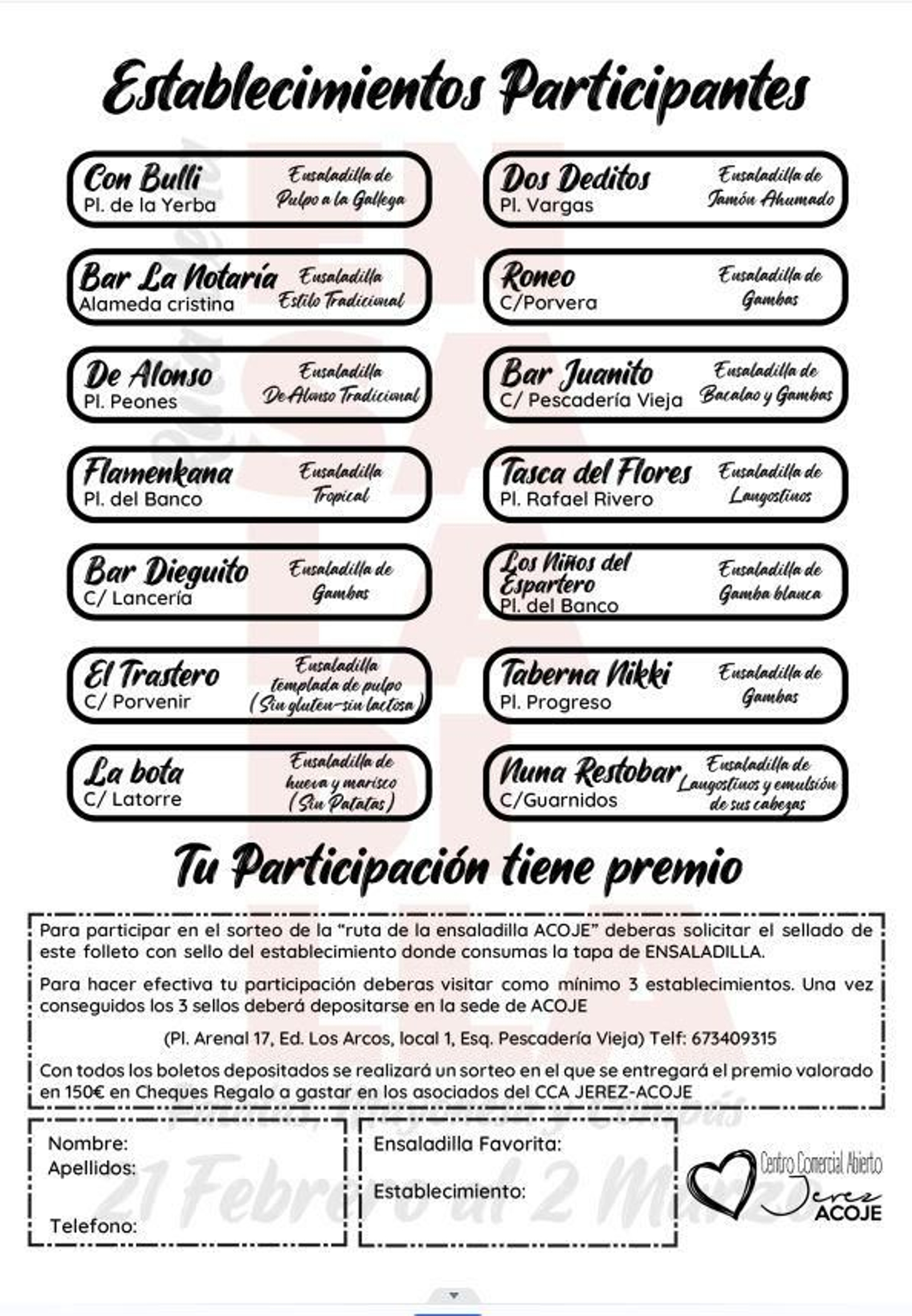 Listado de establecimientos