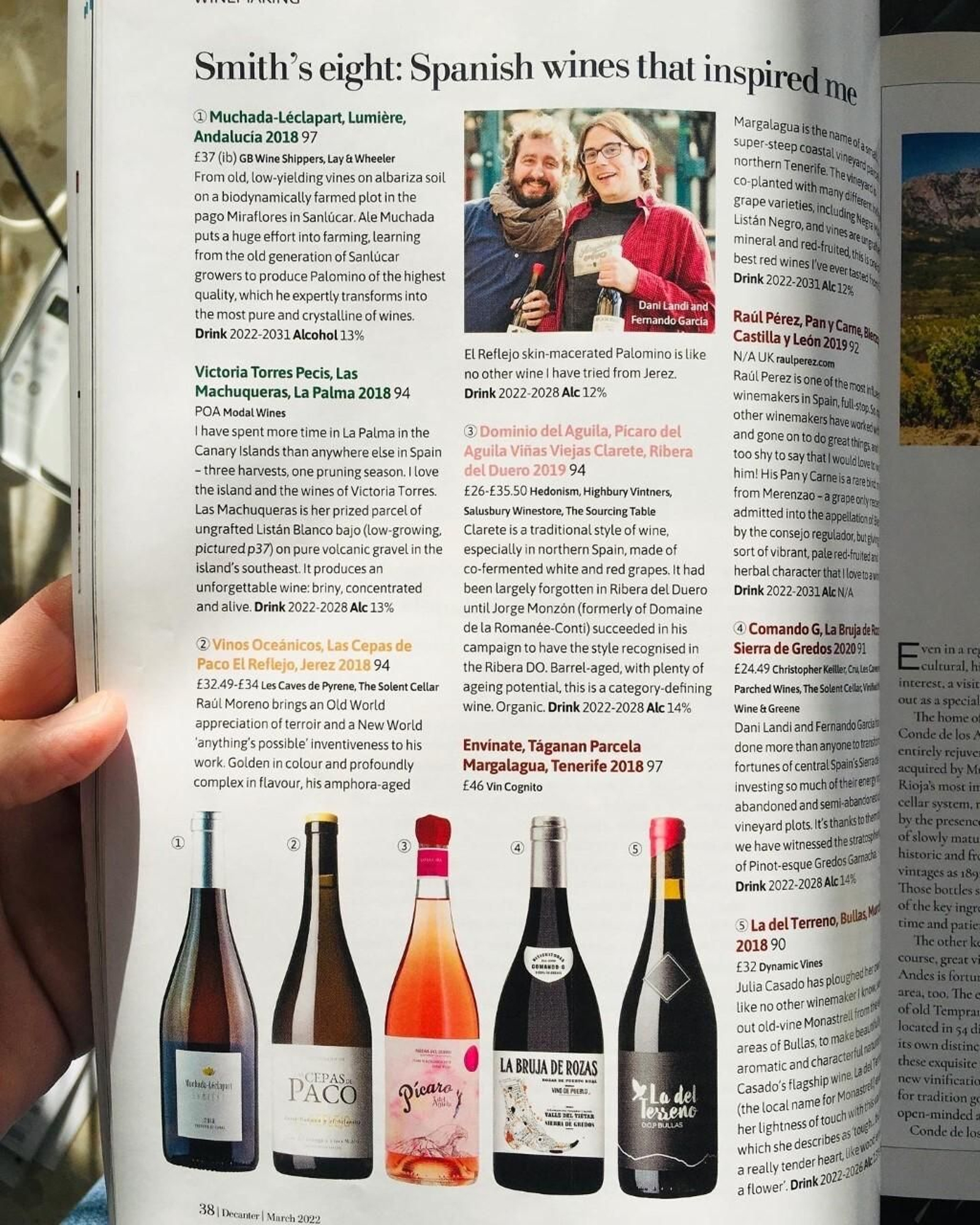 Decanter posicionar dos blancos del Marco, Lumiére y las Cepas de Paco, entre los ocho mejores de España