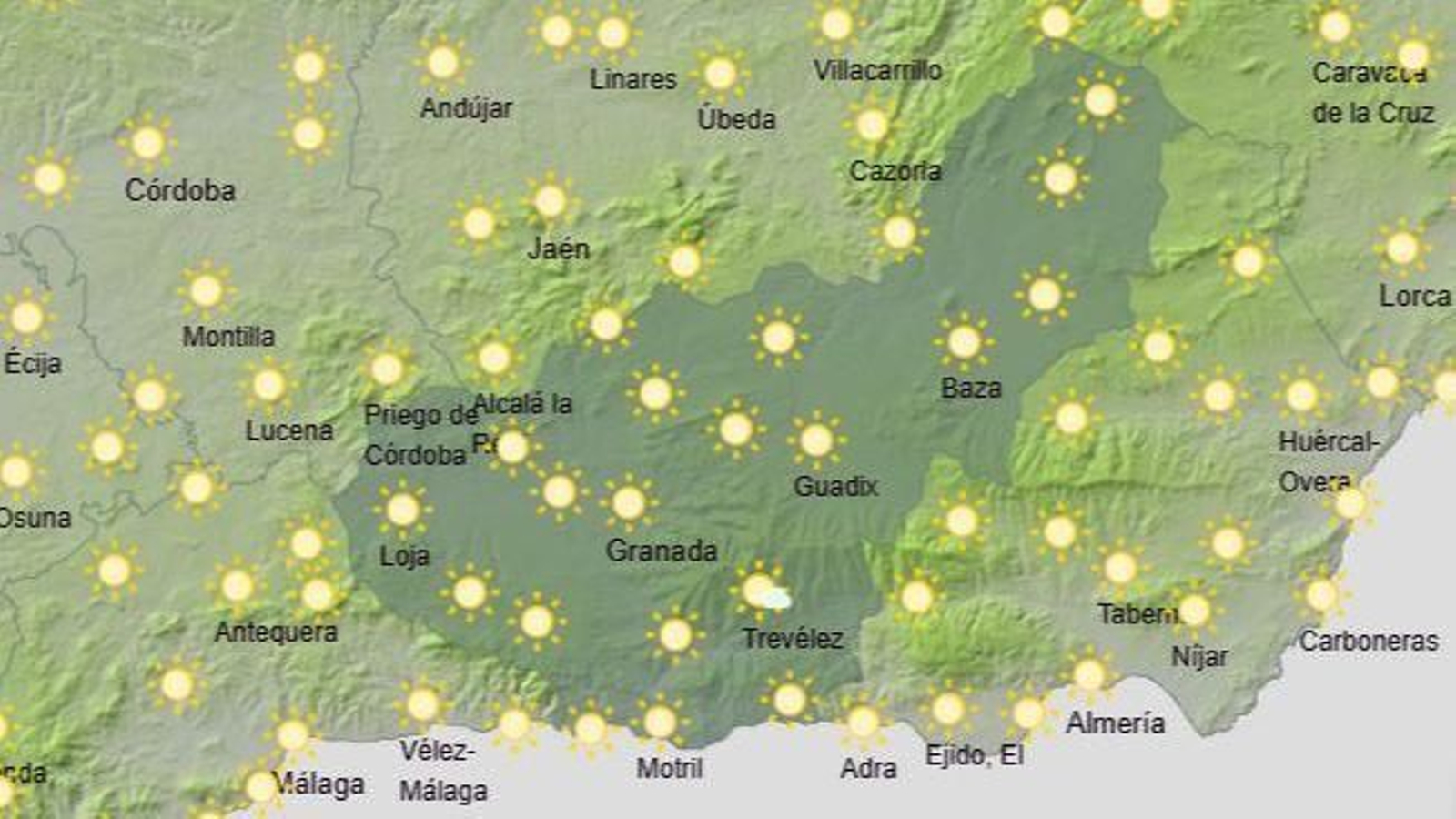 El Tiempo en Granada el 17 de julio de 2025