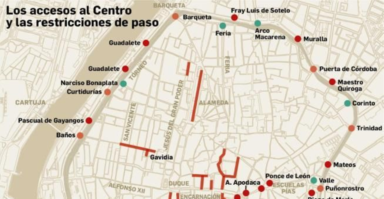 Restricciones al tráfico en el centro de Sevilla y Triana incluidas en el Plan Respira