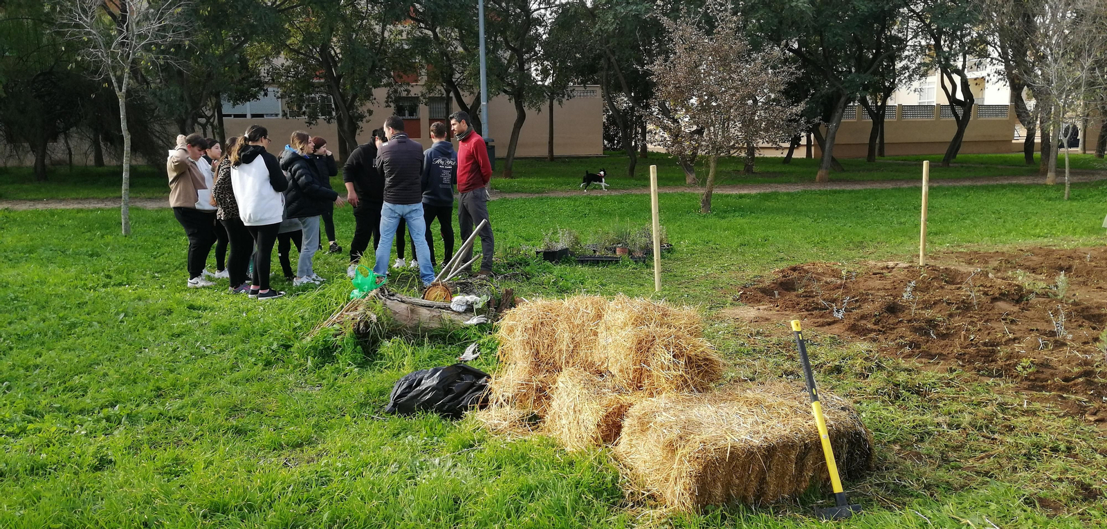 Los estudiantes reciben explicaciones de los coordinadores del proyecto