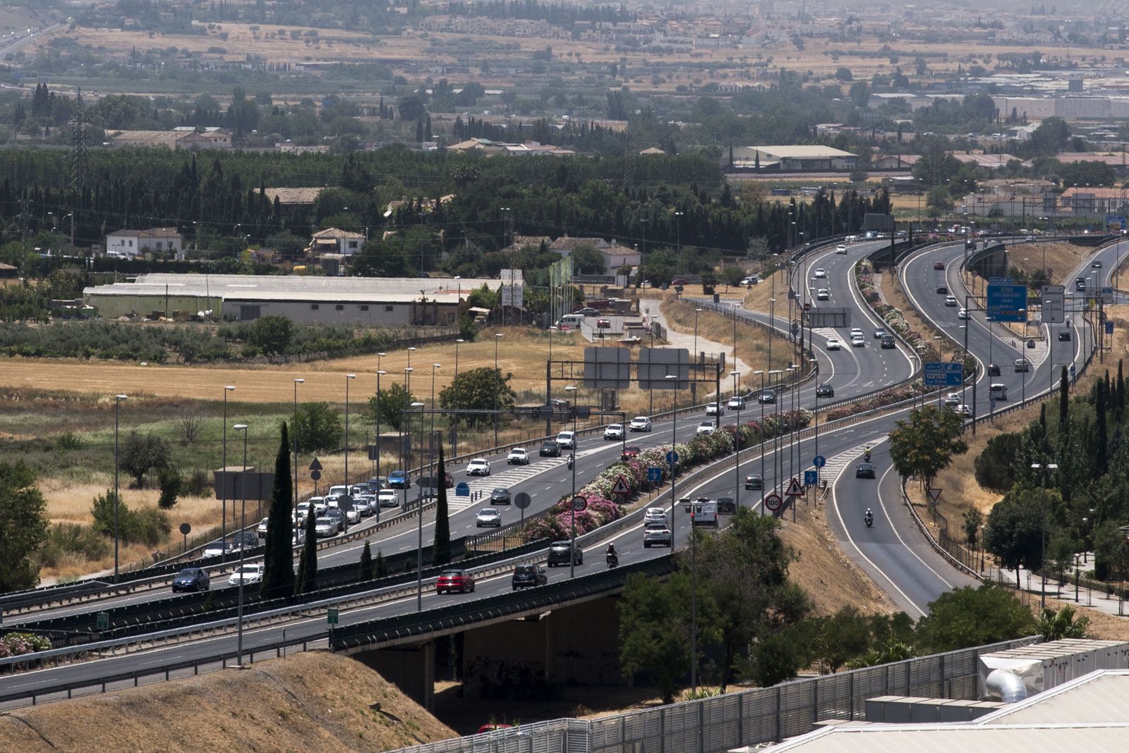 Vista del tráfico en la capital