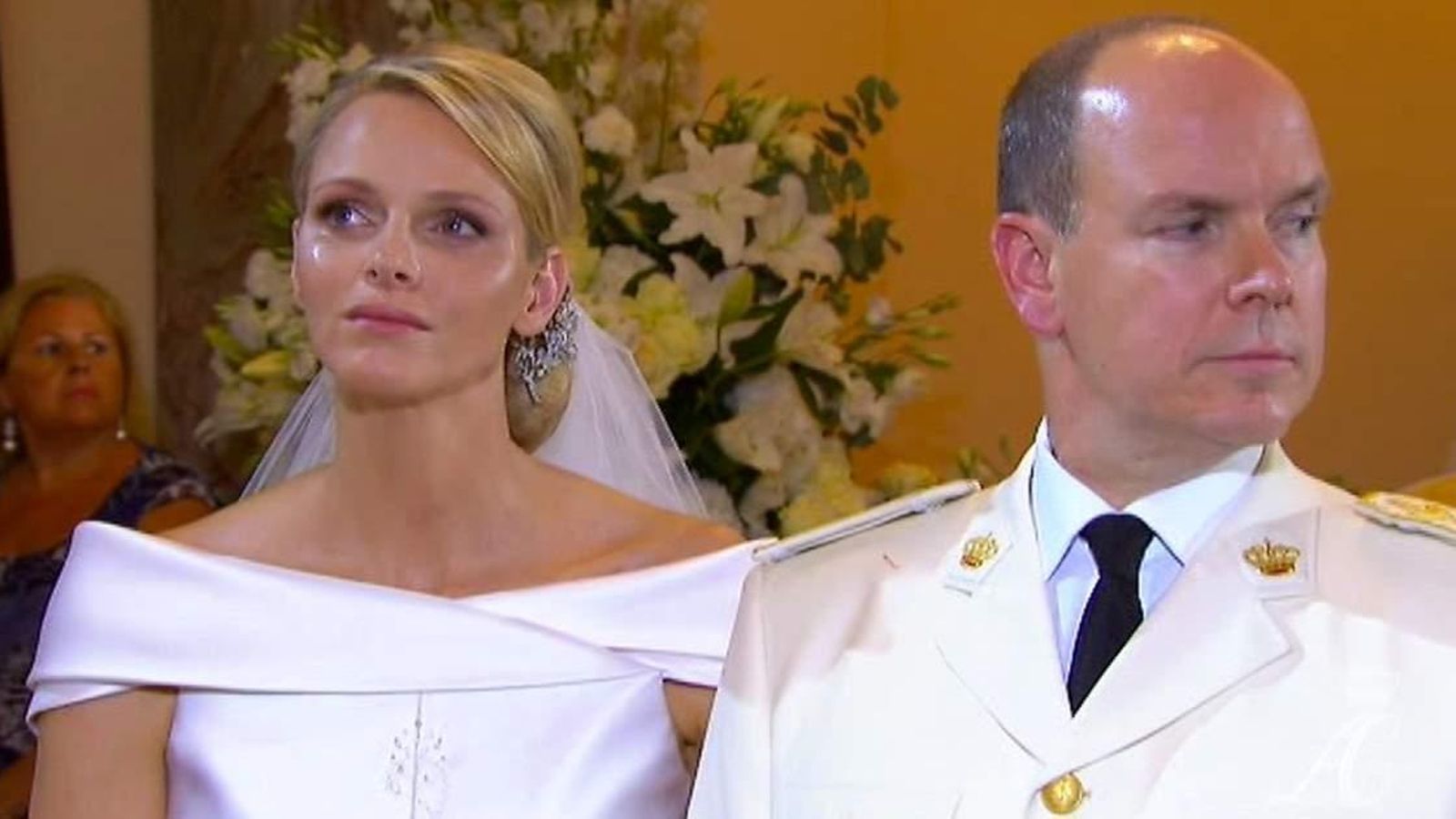 Las lágrimas de Charlene en su boda con el príncipe Alberto.