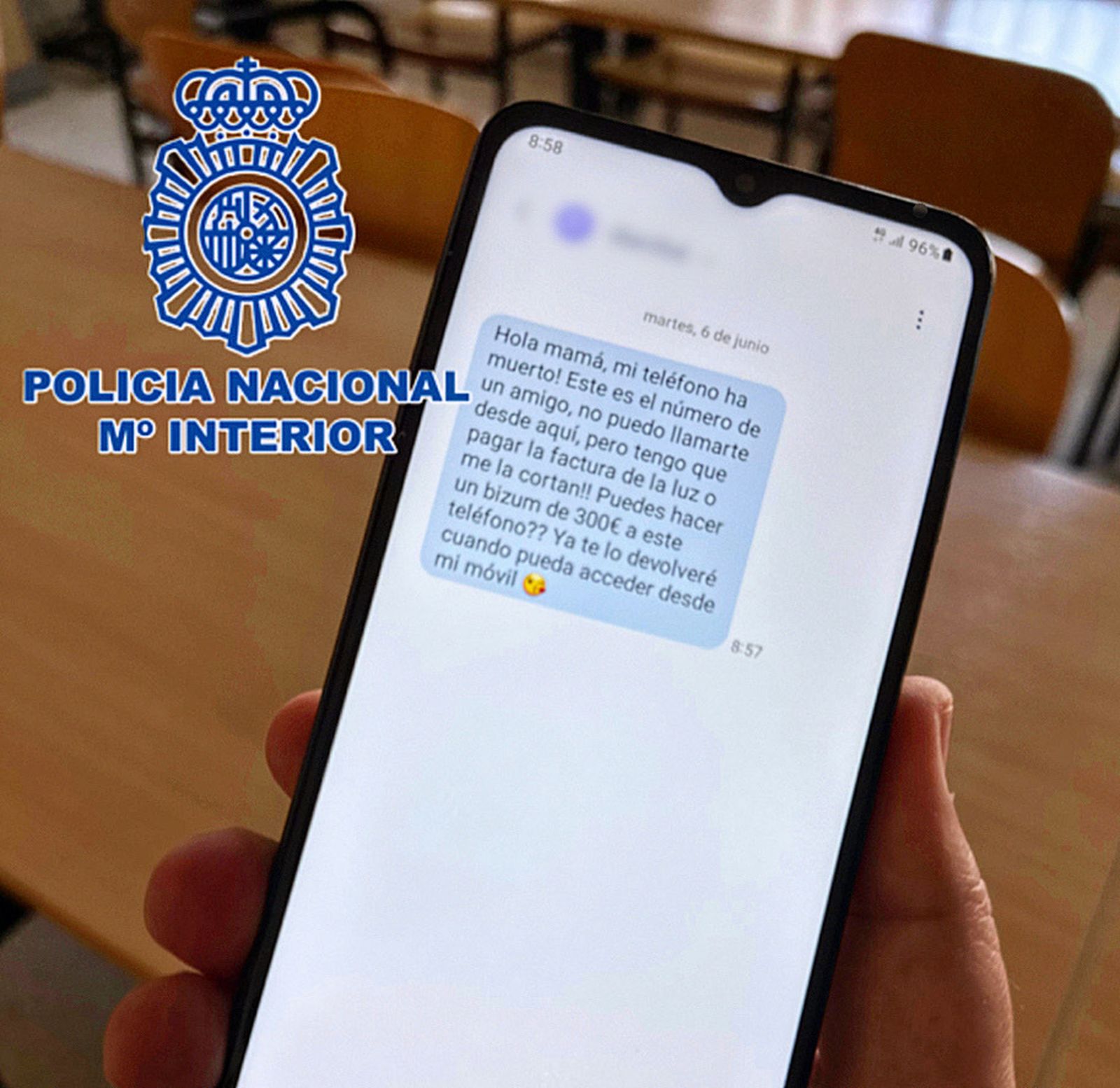 Los estafadores hacen uso de mensajes como éste.