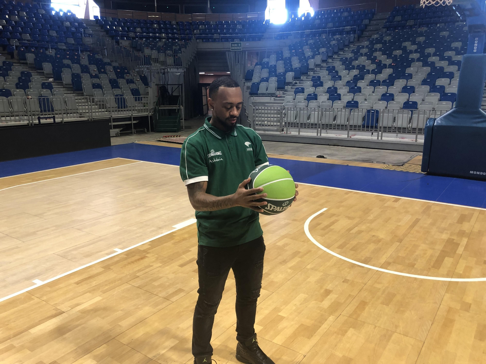 Ryan Boatright, en la pista central del Carpena. Ryan Boatright, en la pista central del Carpena.