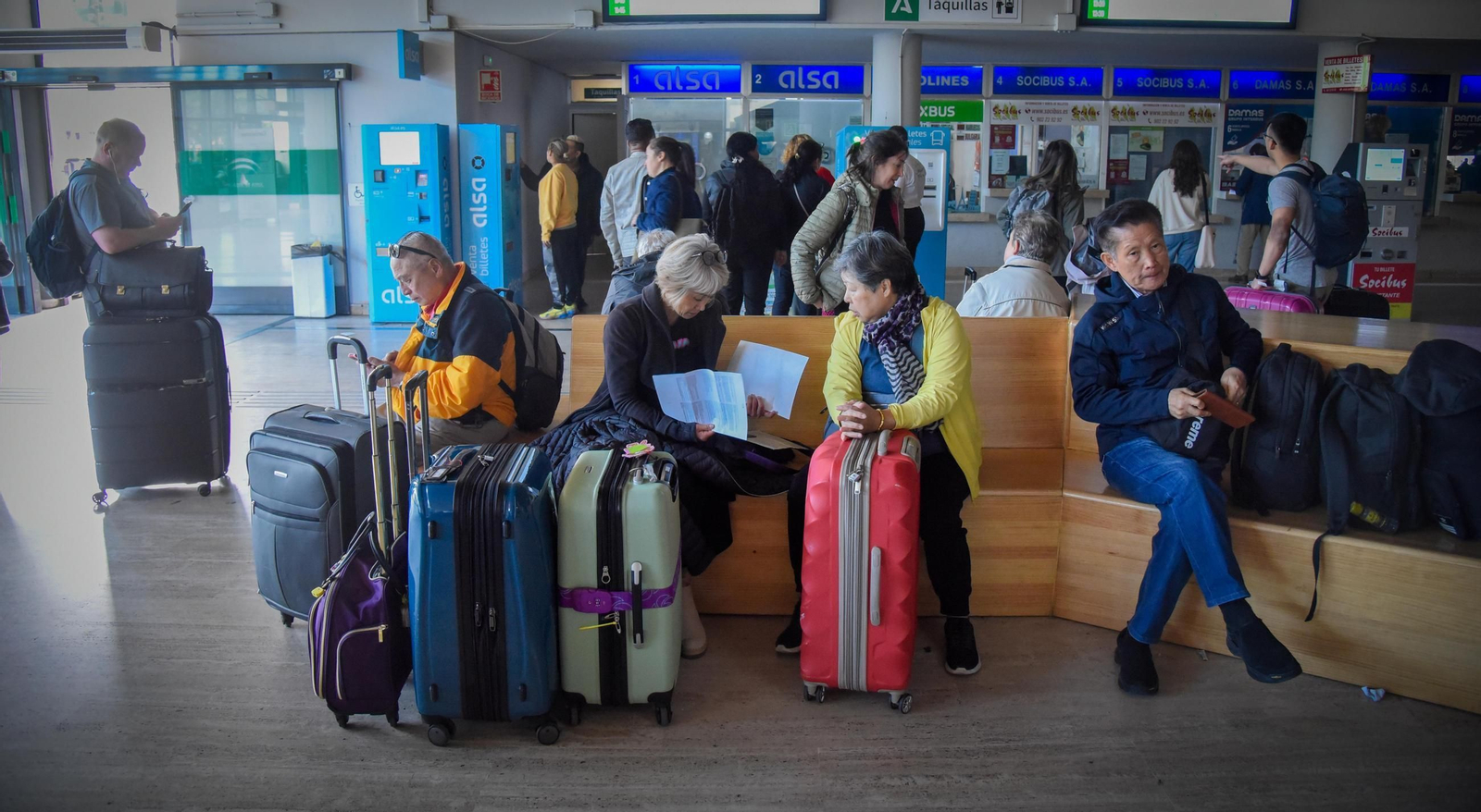 Protesta de Tussam por la huelga nacional de transporte público