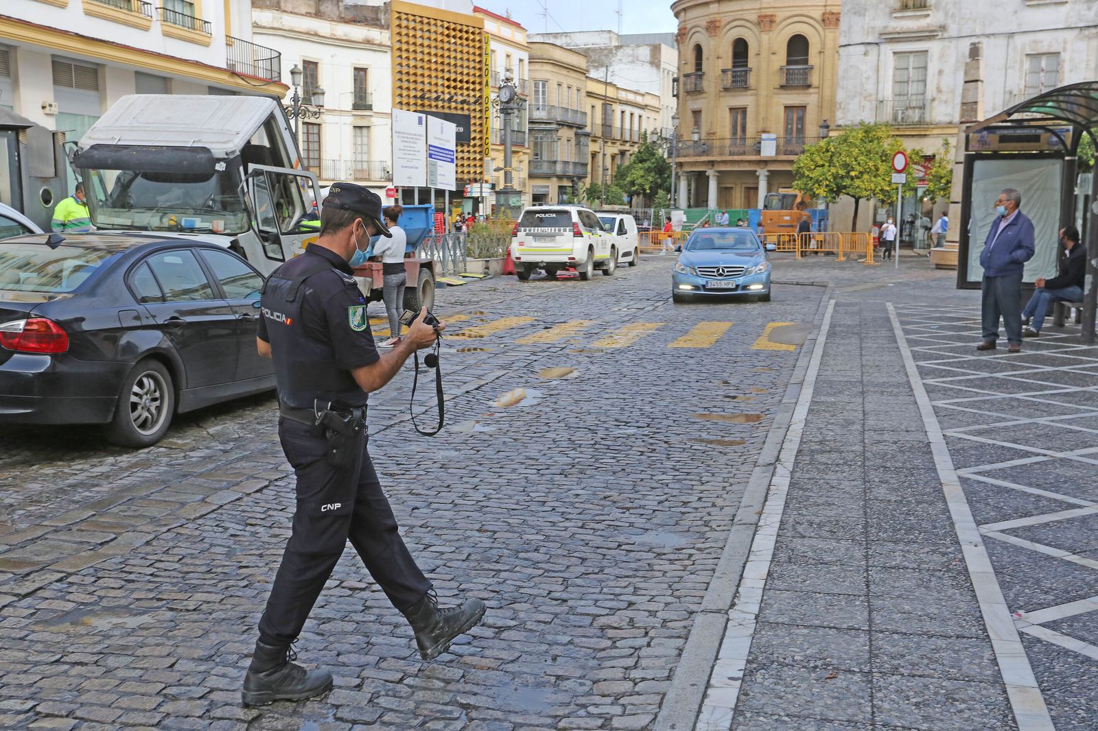 La policía autonómica levanta acta de las obras del eje Corredera,Esteve y calle Cerrón