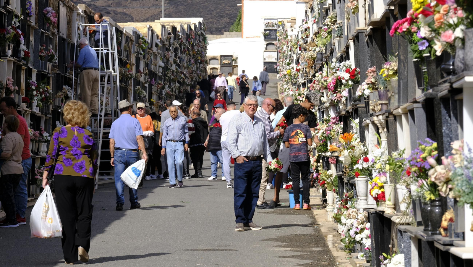 Miles de almerienses han llenado de claveles los nichos de sus seres queridos en esta efeméride.