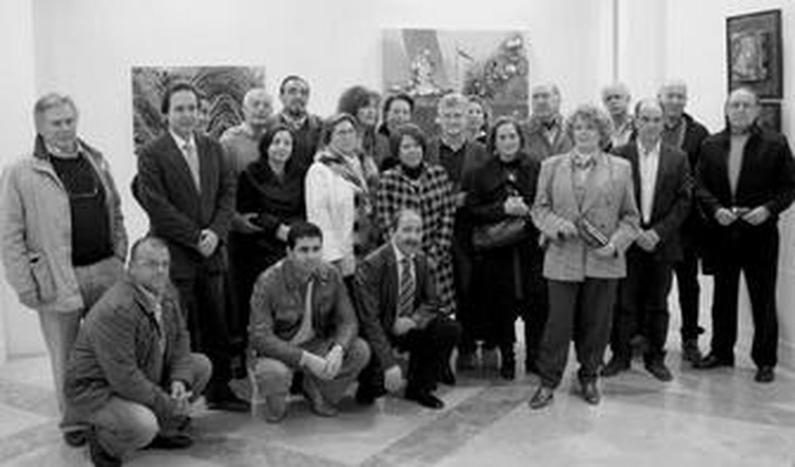 El colectivo de artistas 'Enrique Montenegro', en la sala Vázquez Díaz de la Casa Colón.