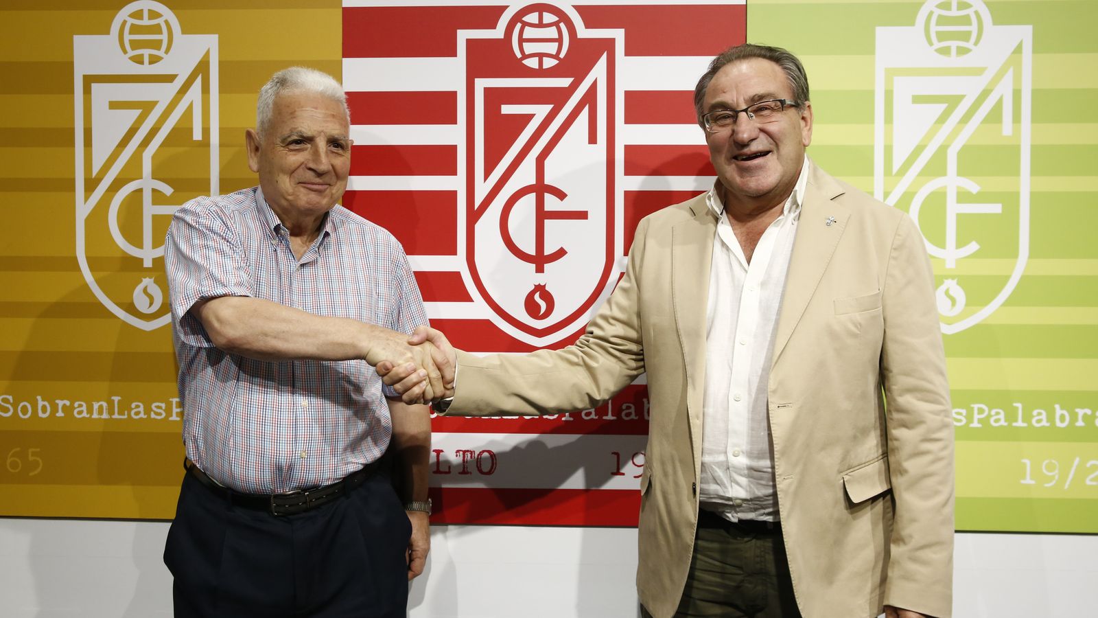 Mariano Santos, protagonista del spot del Granada, y Pepe Macanás