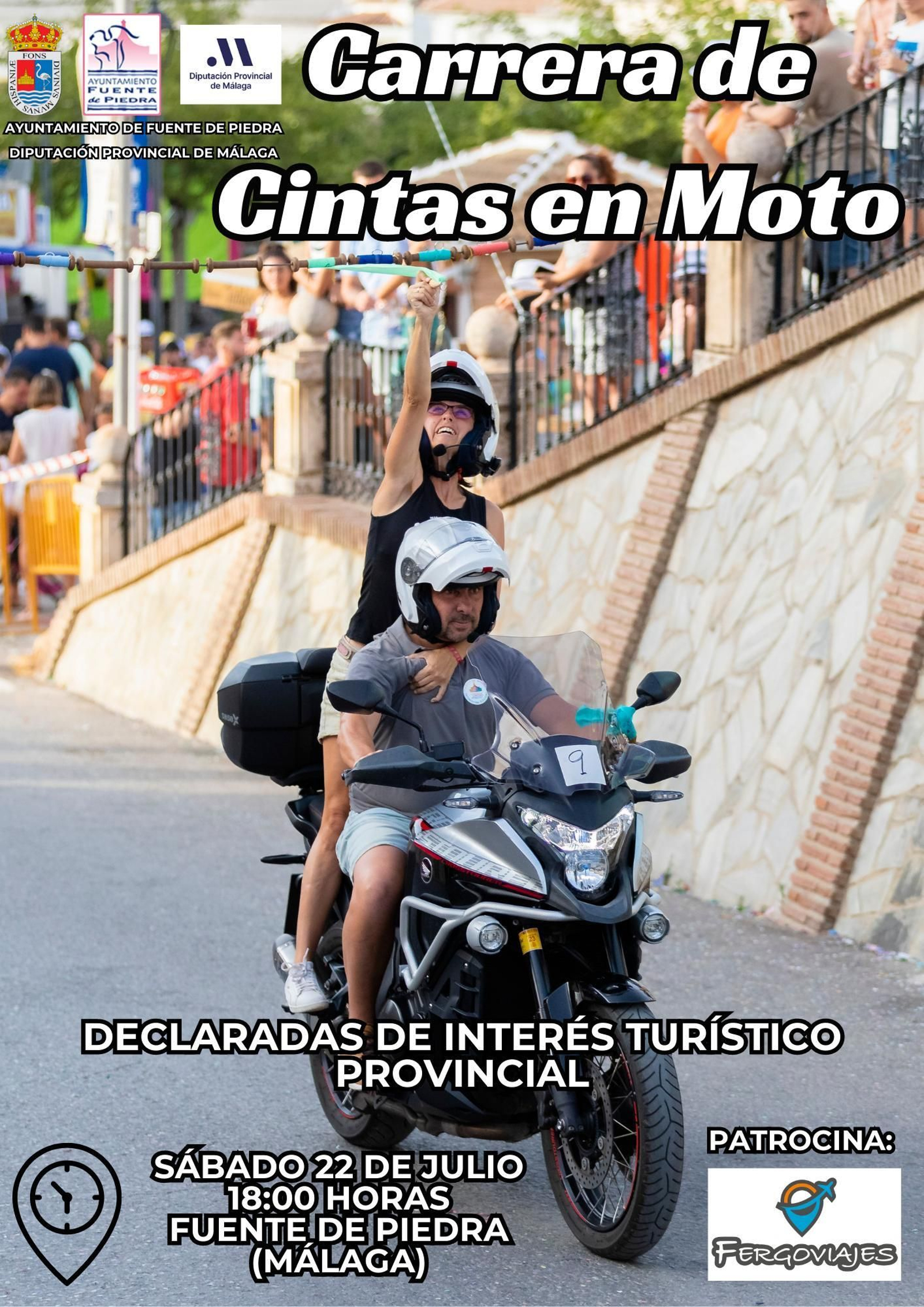 Cartel promocional de la Carrera de Cintas en Moto.