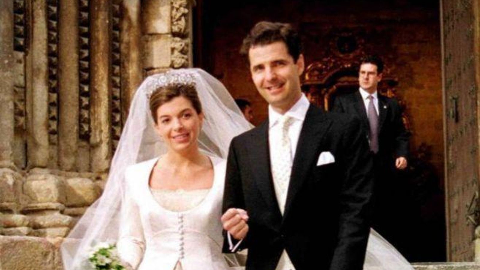Xandra Falcó y Jaime Carvajal, en su boda en 1998.