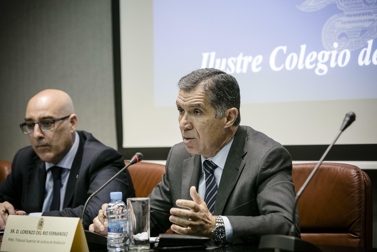 Lorenzo del Río, durante su comparecencia el pasado viernes en el Colegio de Abogados de Cádiz.