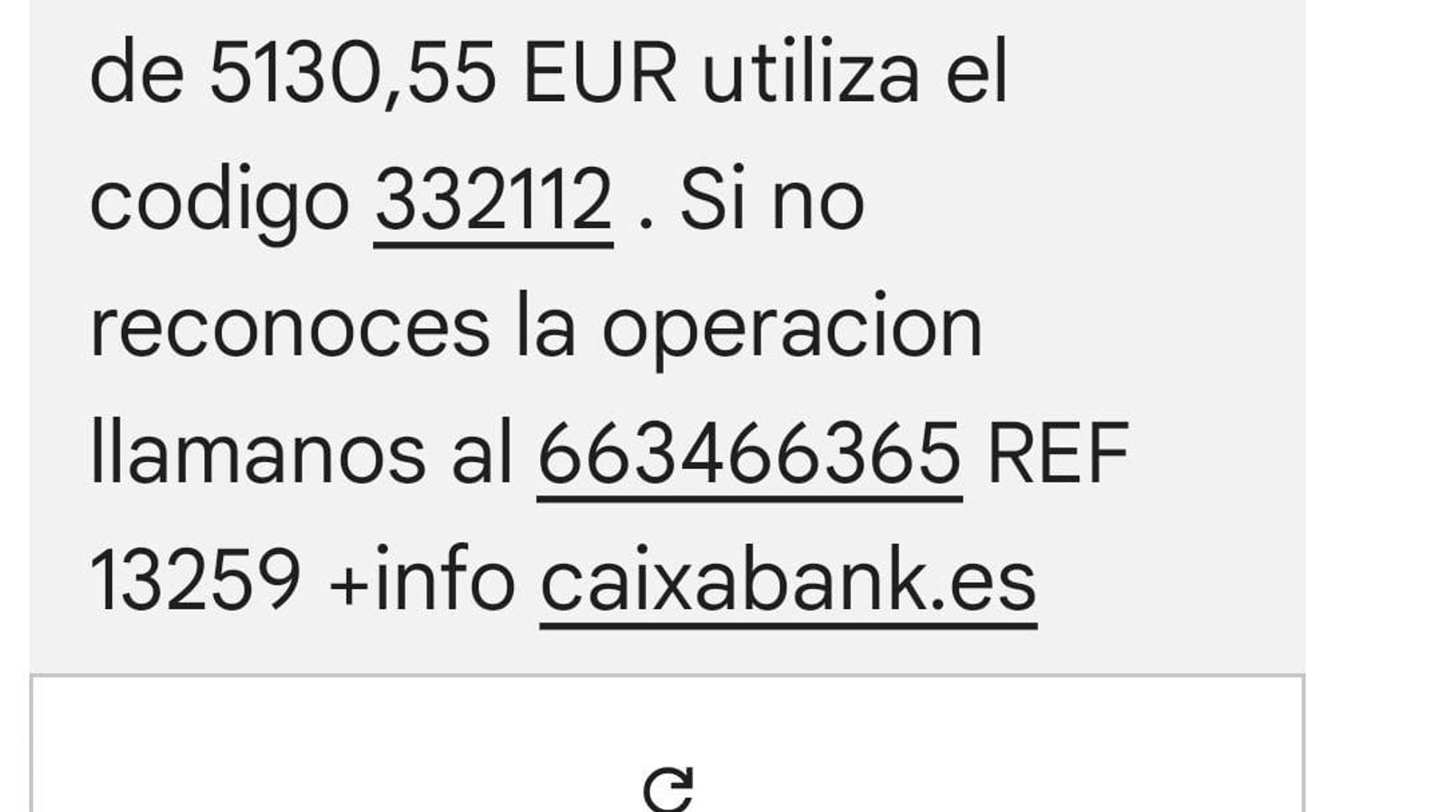 La estafa usurpando a La Caixa en un hilo de mensajería La estafa usurpando a La Caixa en un hilo de mensajería