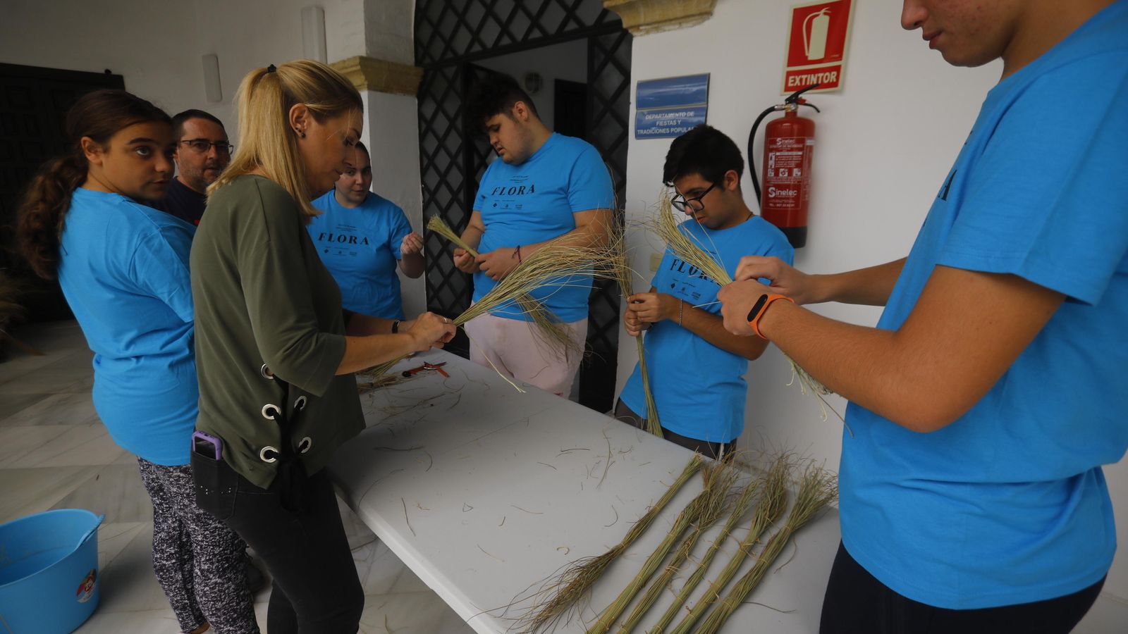 Preparativos de la instalación en el Palacio de Orive.