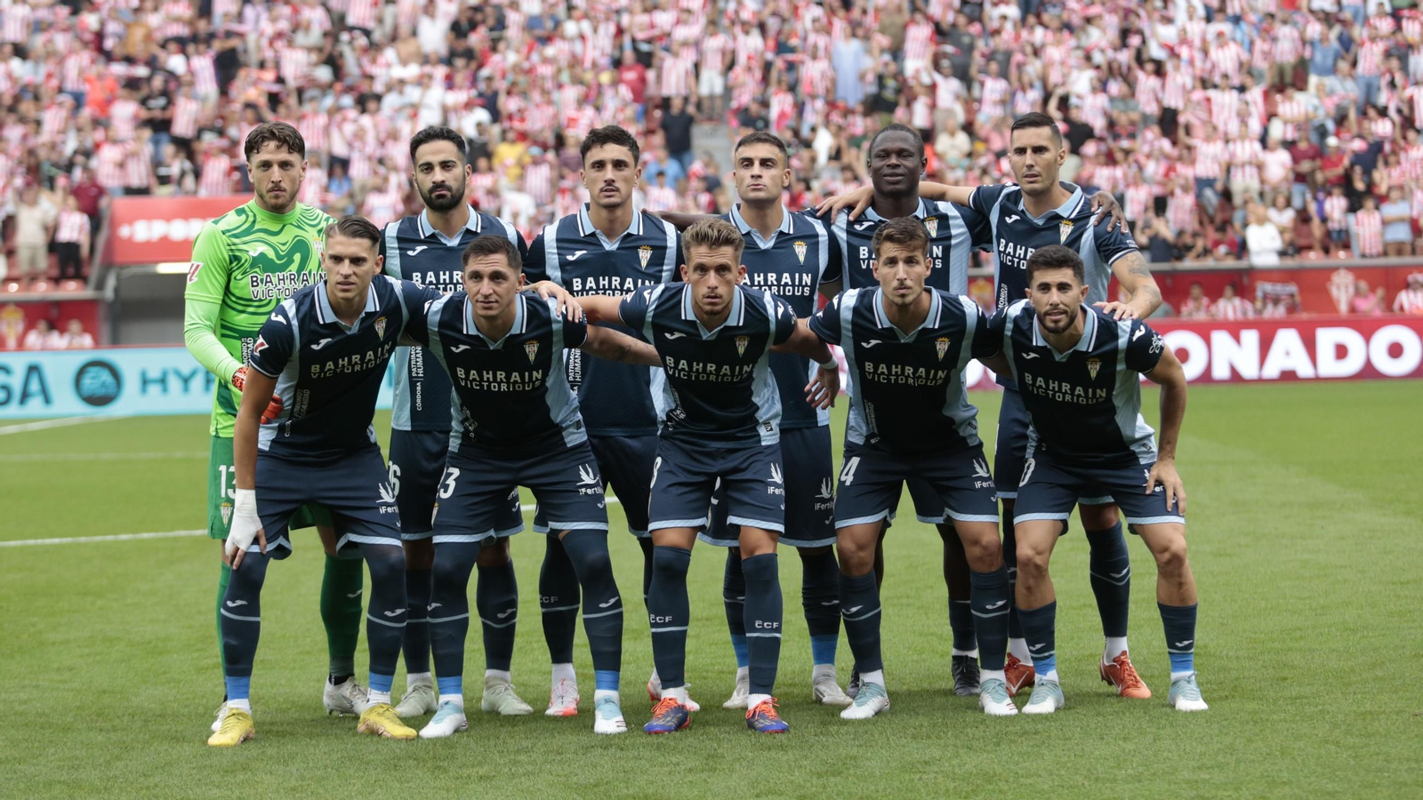 Formación inicial del Córdoba CF ante el Sporting de Gijón.
