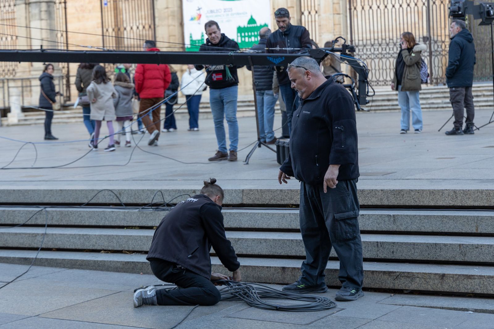 El trabajo tras las campanadas de Canal Sur en la Plaza de Santa María